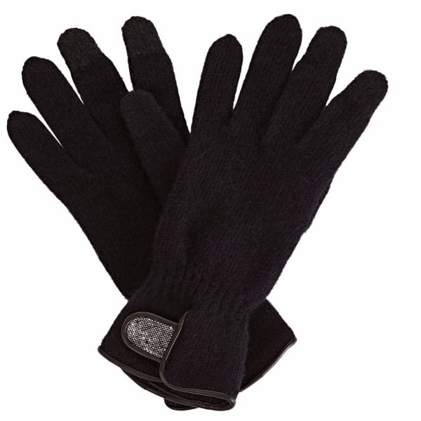 GIZELLE RENEE Sandy Sue Black Wool Gloves With Black Speckle Wool