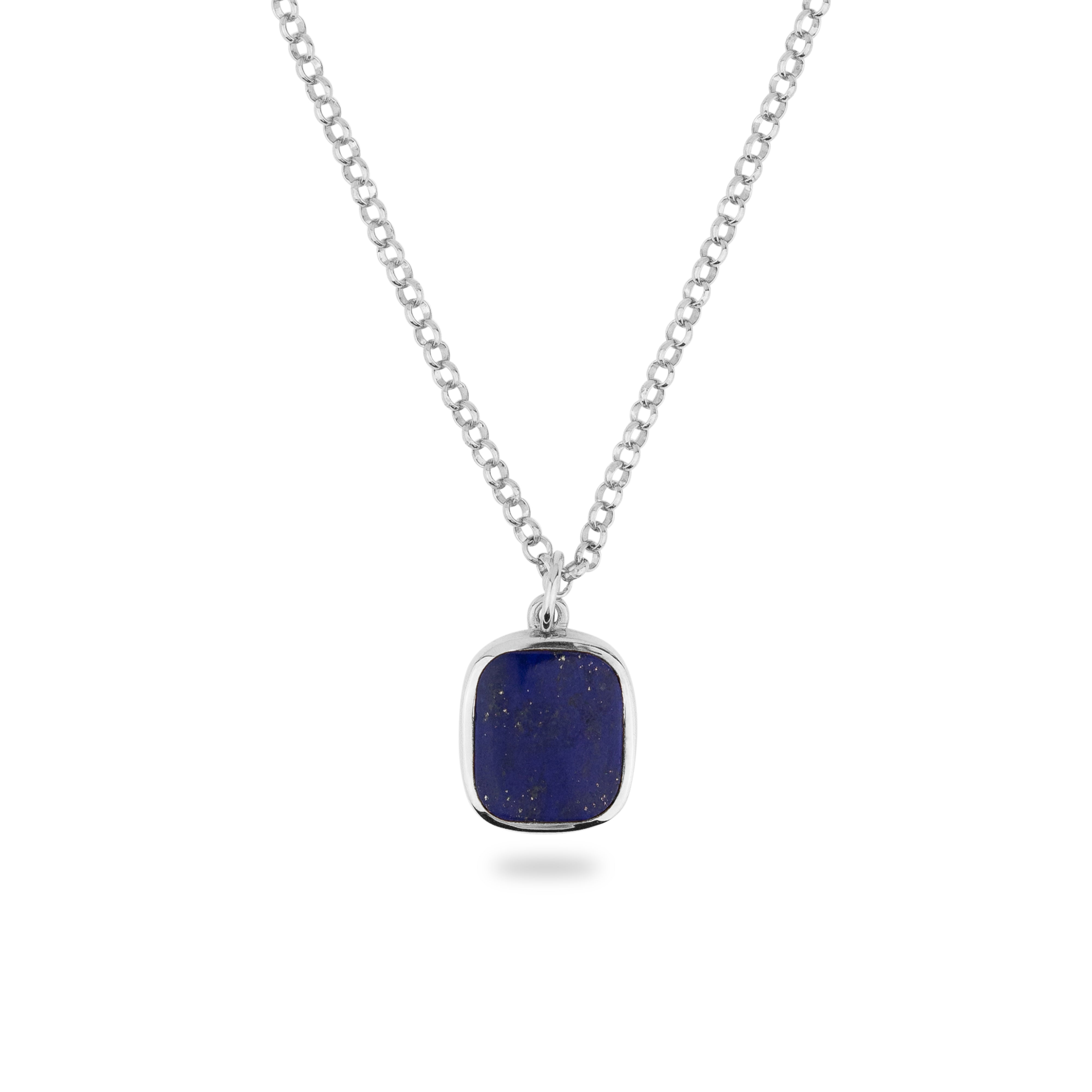 Phira London Women's Silver / Blue Silver Lapis Lazuli Square Pendant In Multi