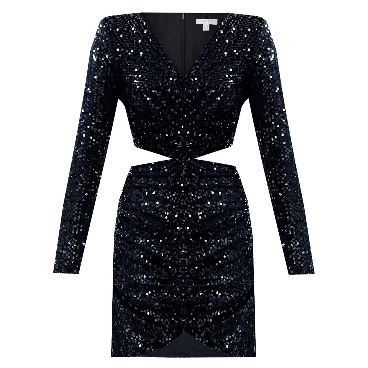 Copurs Women's Marina Velvet Sequin Dress - Black In Black