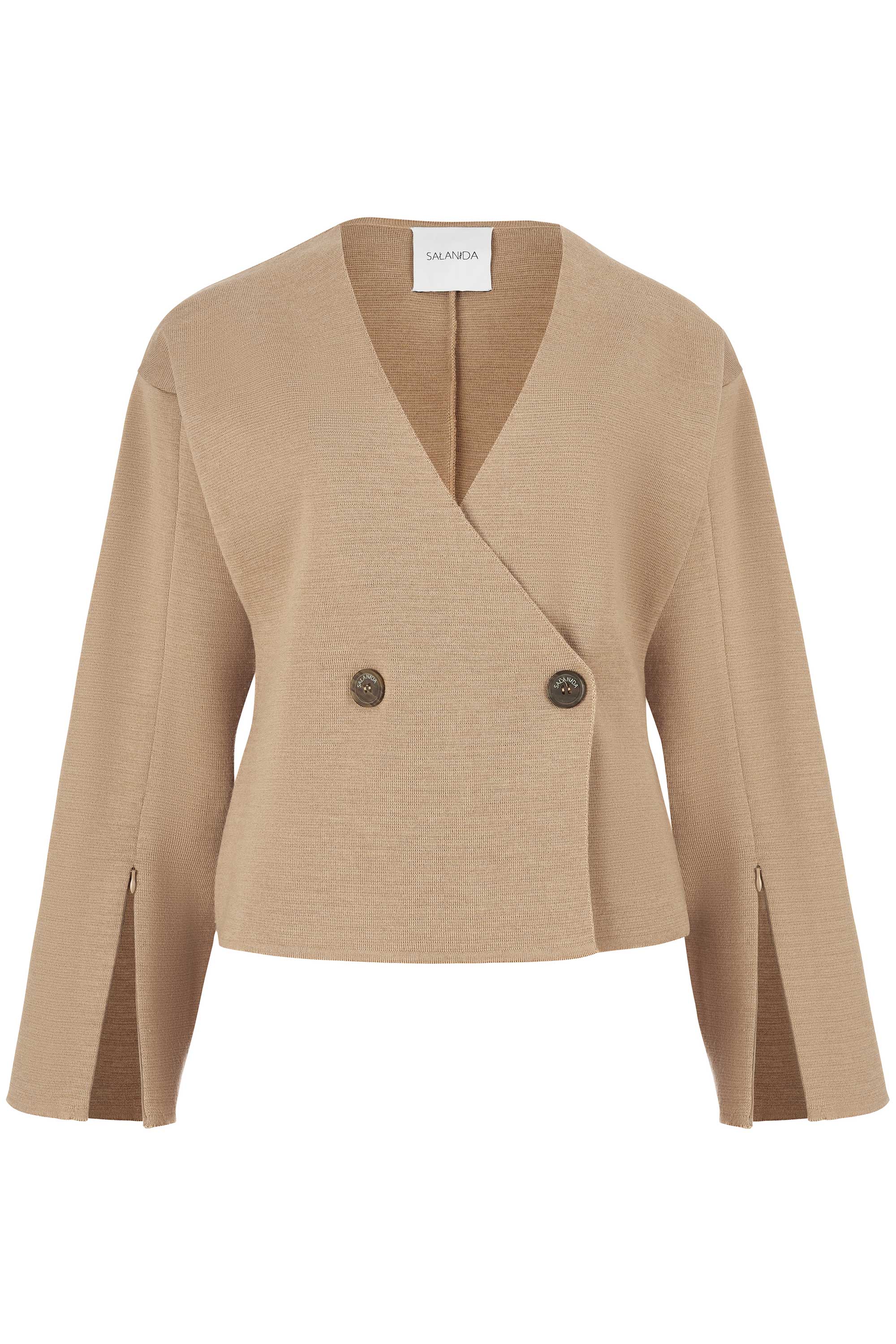 Salanida Women's Gold Galante Knitted 100% Merino Blazer Beige In Brown