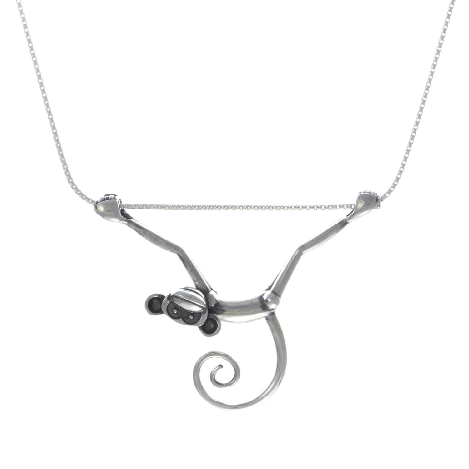 Lee Renee Women's Black / Grey / Silver Toy Monkey Necklace - Silver In Gray