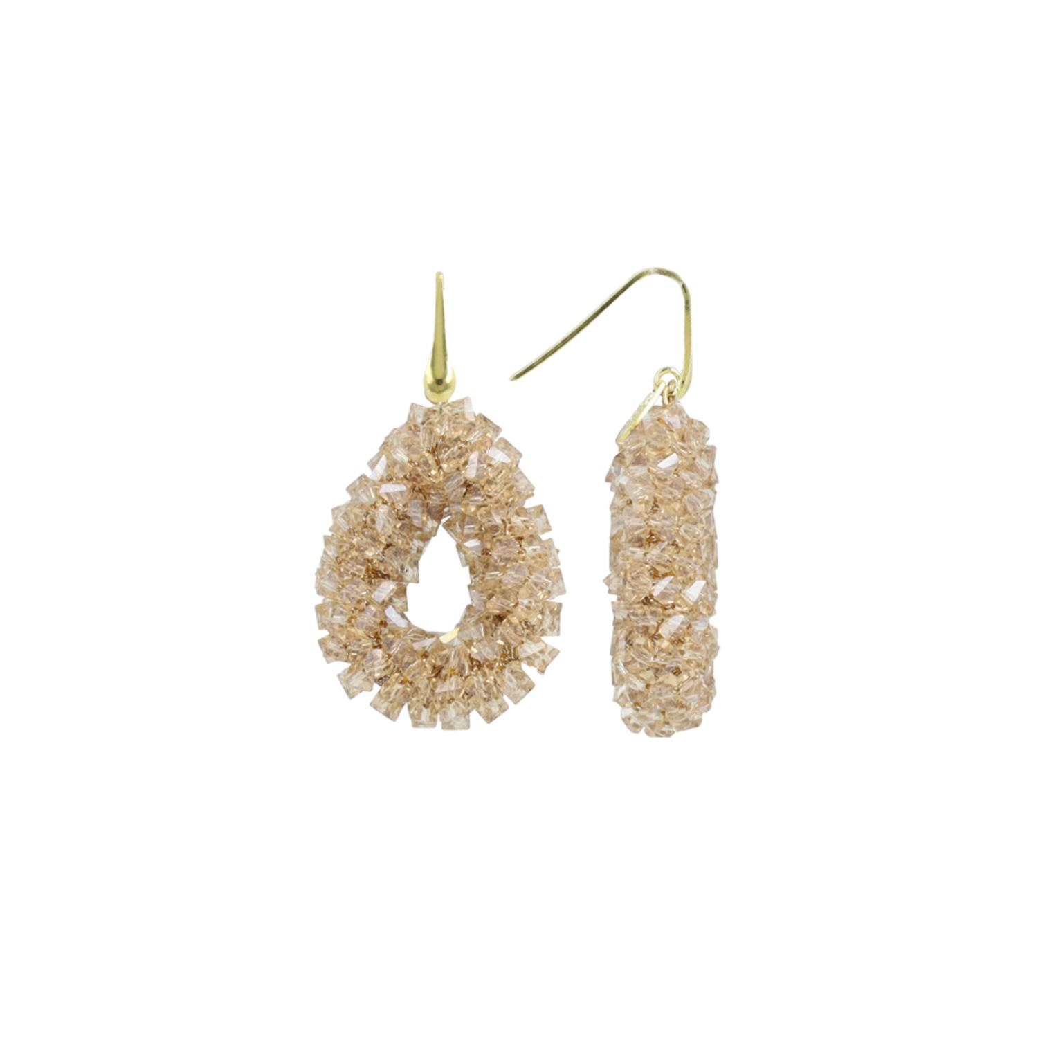 Lott. Gioielli Women's Brown / Neutrals / Gold Crystal Nude Earrings Marieke Drop S Raw