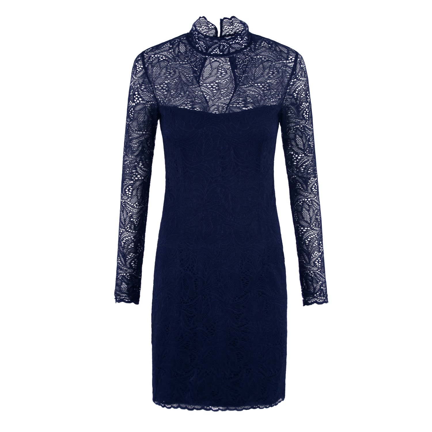 Lizette Navy Blue Mini Lace Dress | VIKIGLOW | Wolf & Badger