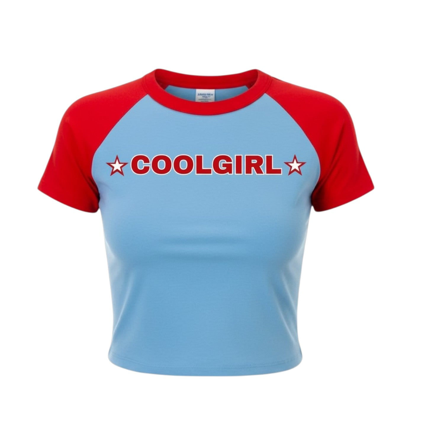 Women's Blue / Red Og Coolgirl Babytee | Medium | The Coolgirl Nyc