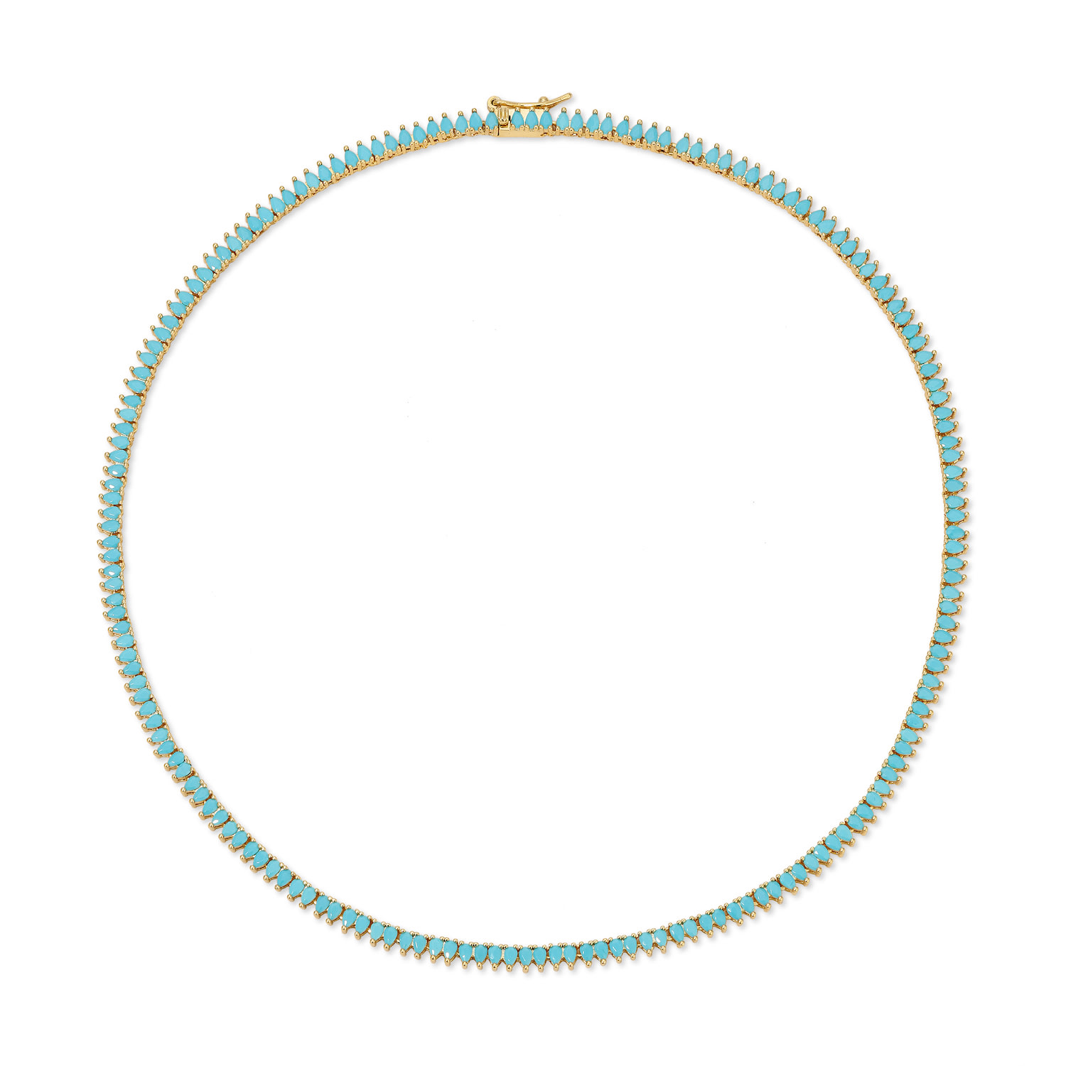 Native Gem Women's Blue Symphony Mini Turquoise Tennis Necklace
