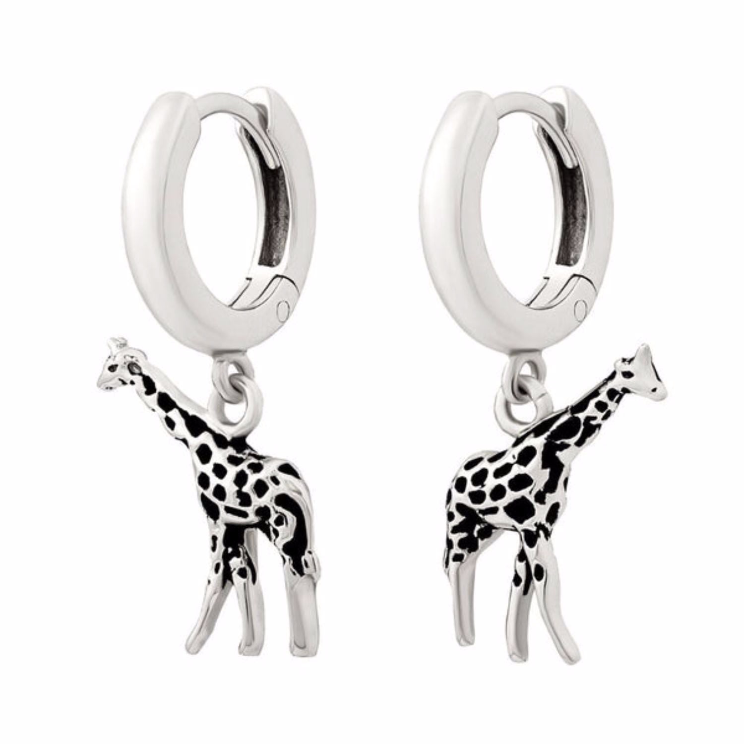 Women’s Giraffe Huggie Earrings Silver Cartilage Cartel