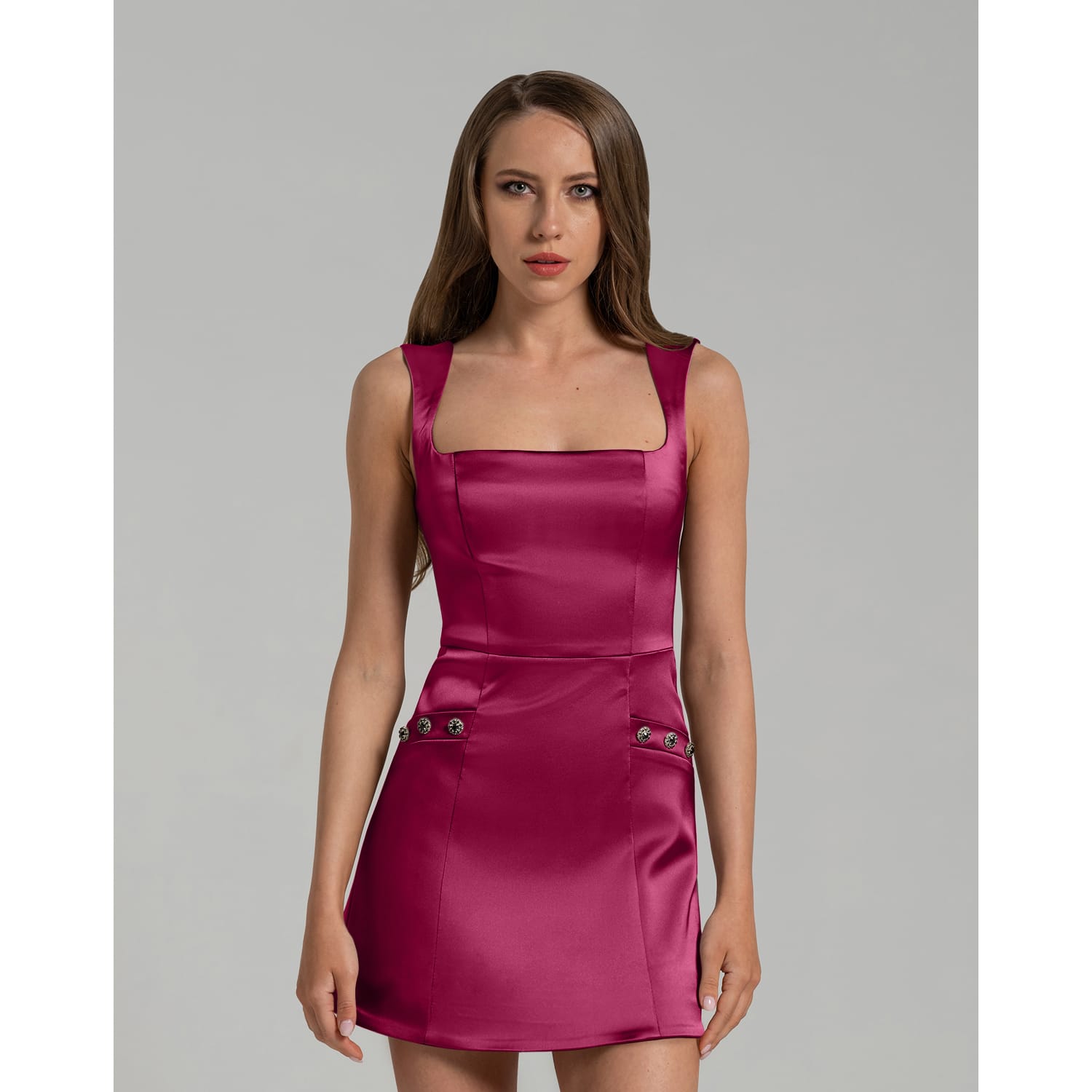 Blame Gravity Satin Mini Dress - Purple | Tia Dorraine