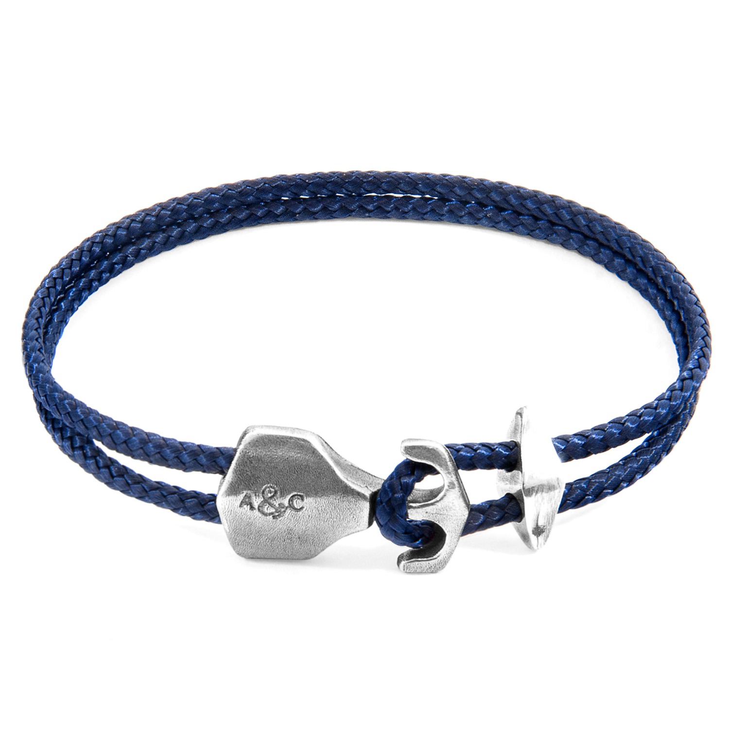 Navy Blue Delta Anchor Silver & Rope Bracelet | ANCHOR & CREW | Wolf ...