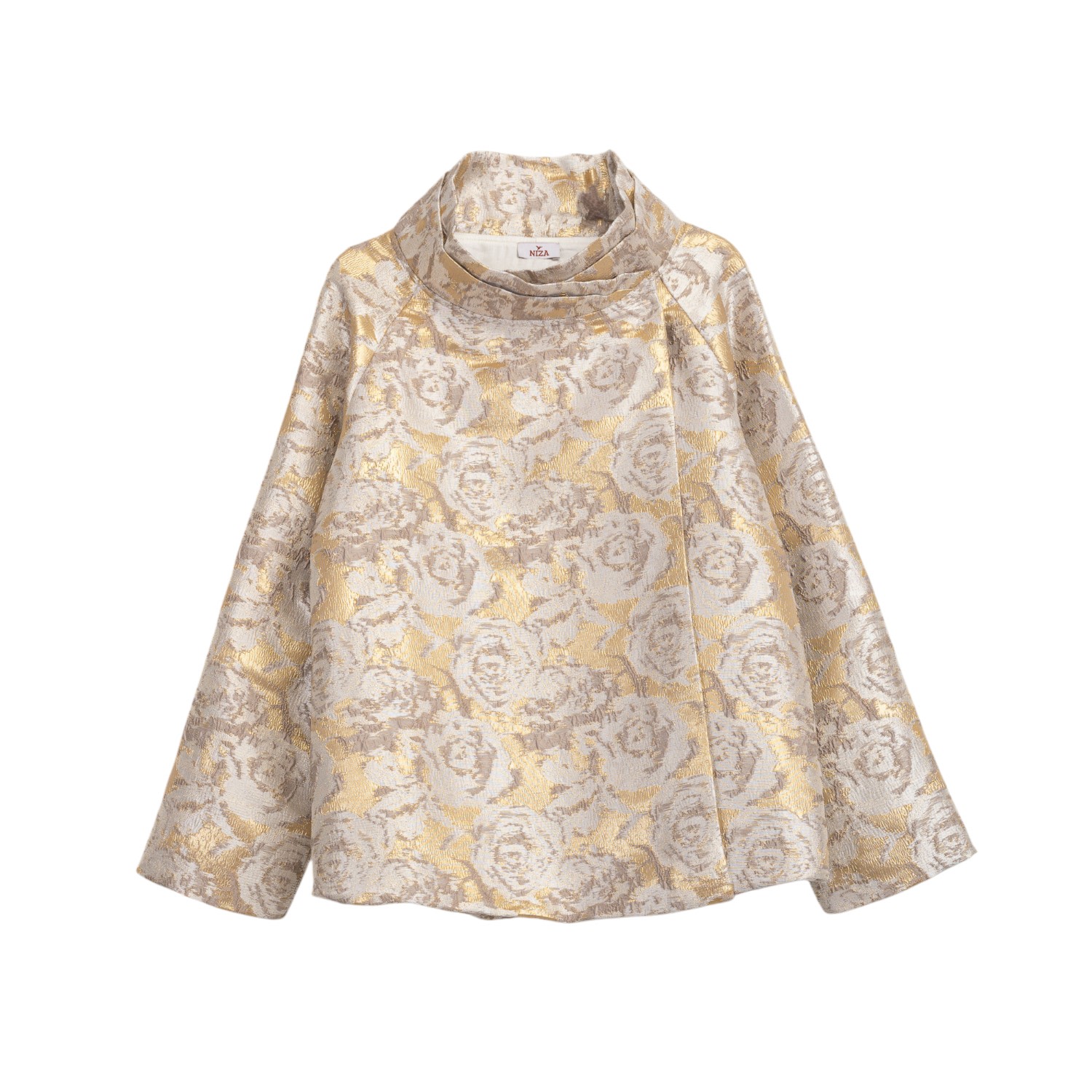 Niza Women's Brown White Coat With Floral Print In Brown
