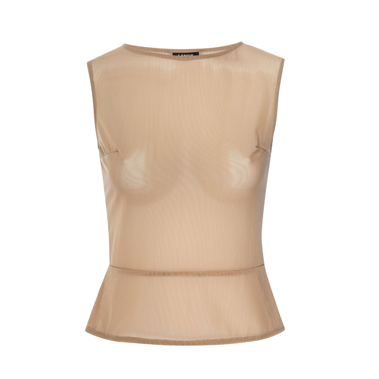 Lahive Women's Neutrals Ryder Nude Mesh Top In Brown