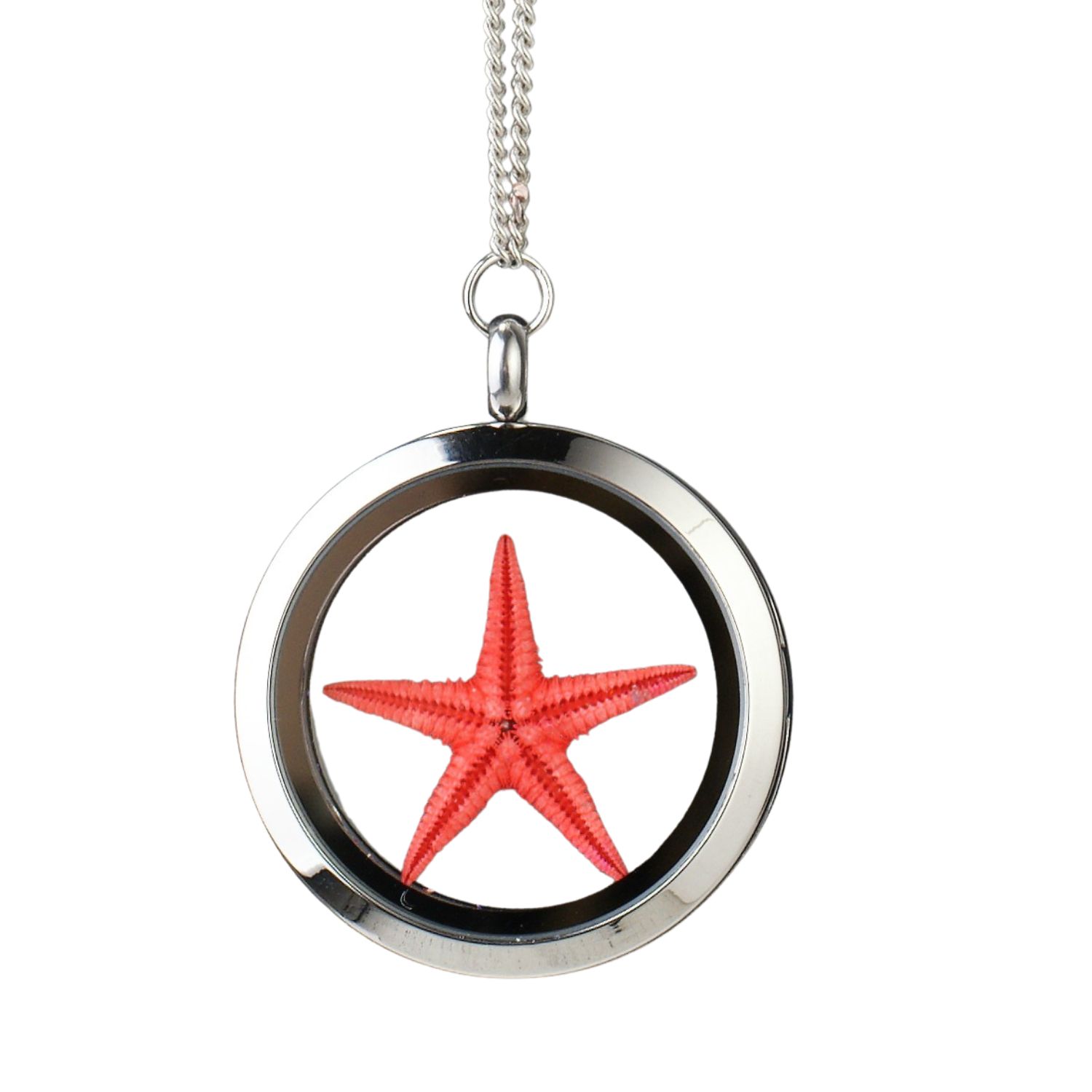 Women’s Red / Silver Natural Red Starfish Healing Power Necklace - Amulet My Little Nature