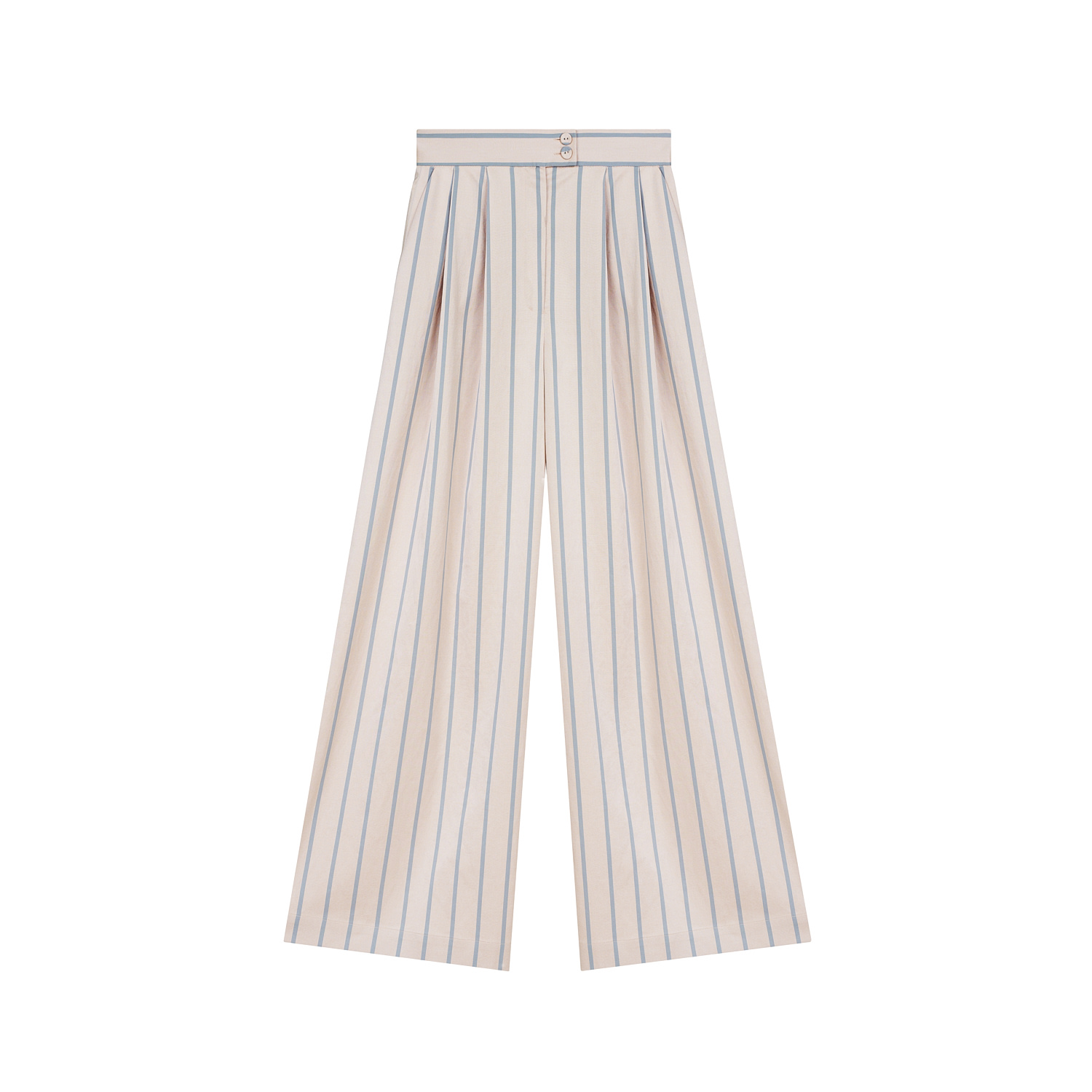 Inavati Women's Neutrals Striped Wide-leg Trousers With Pleats