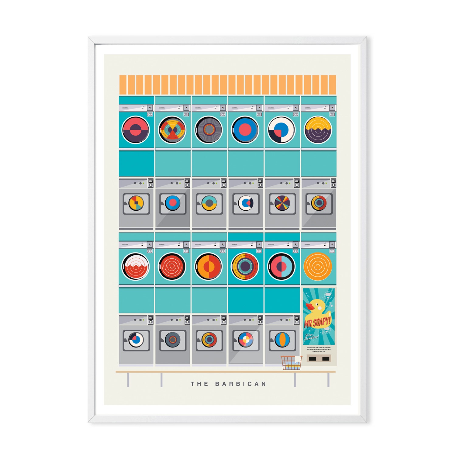 The Barbican Launderette Art Print A3 297 X 420Mm Eye for London Prints