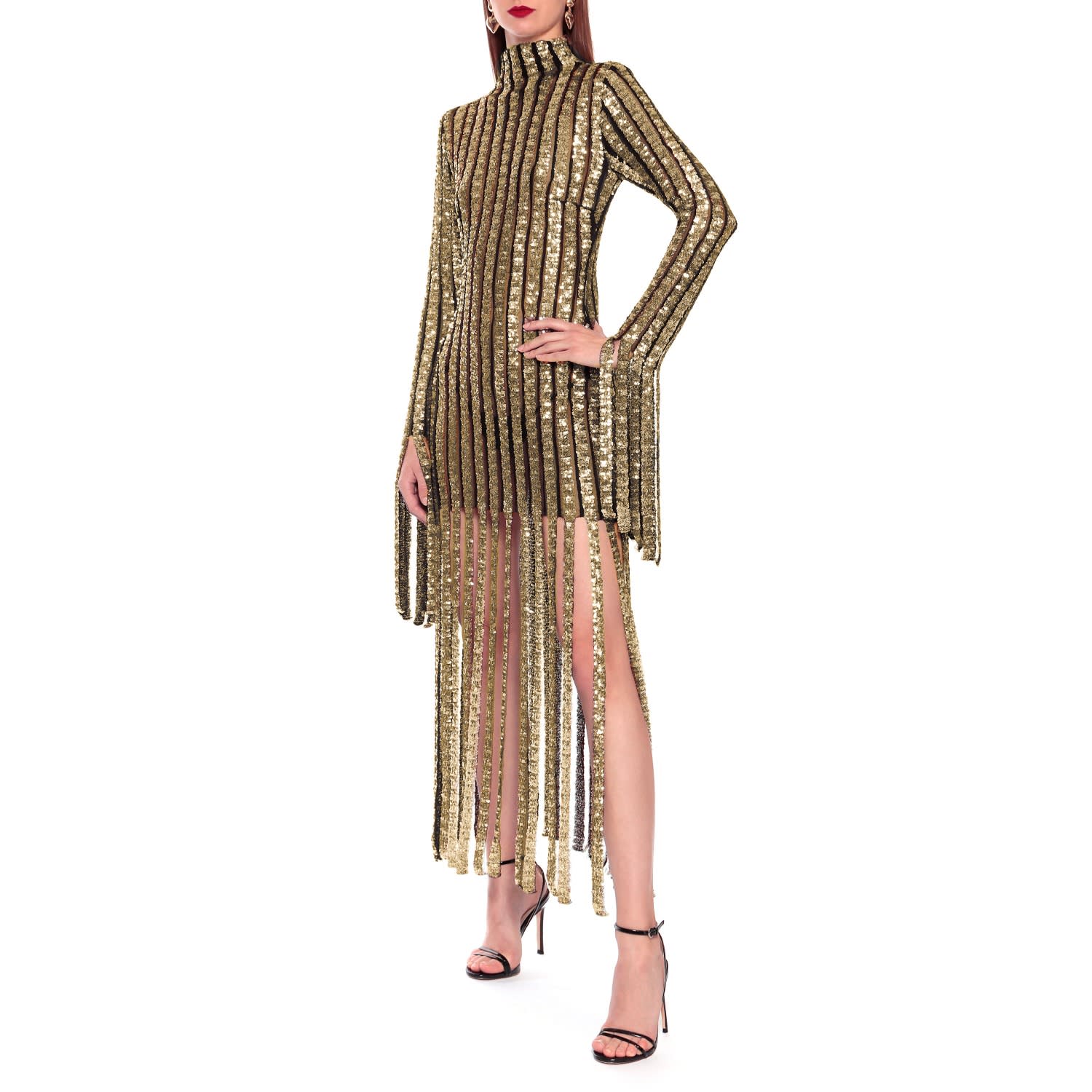 Jazmine Golden Star Sequin Frill Dress | AGGI by HALEWSKI | Wolf & Badger