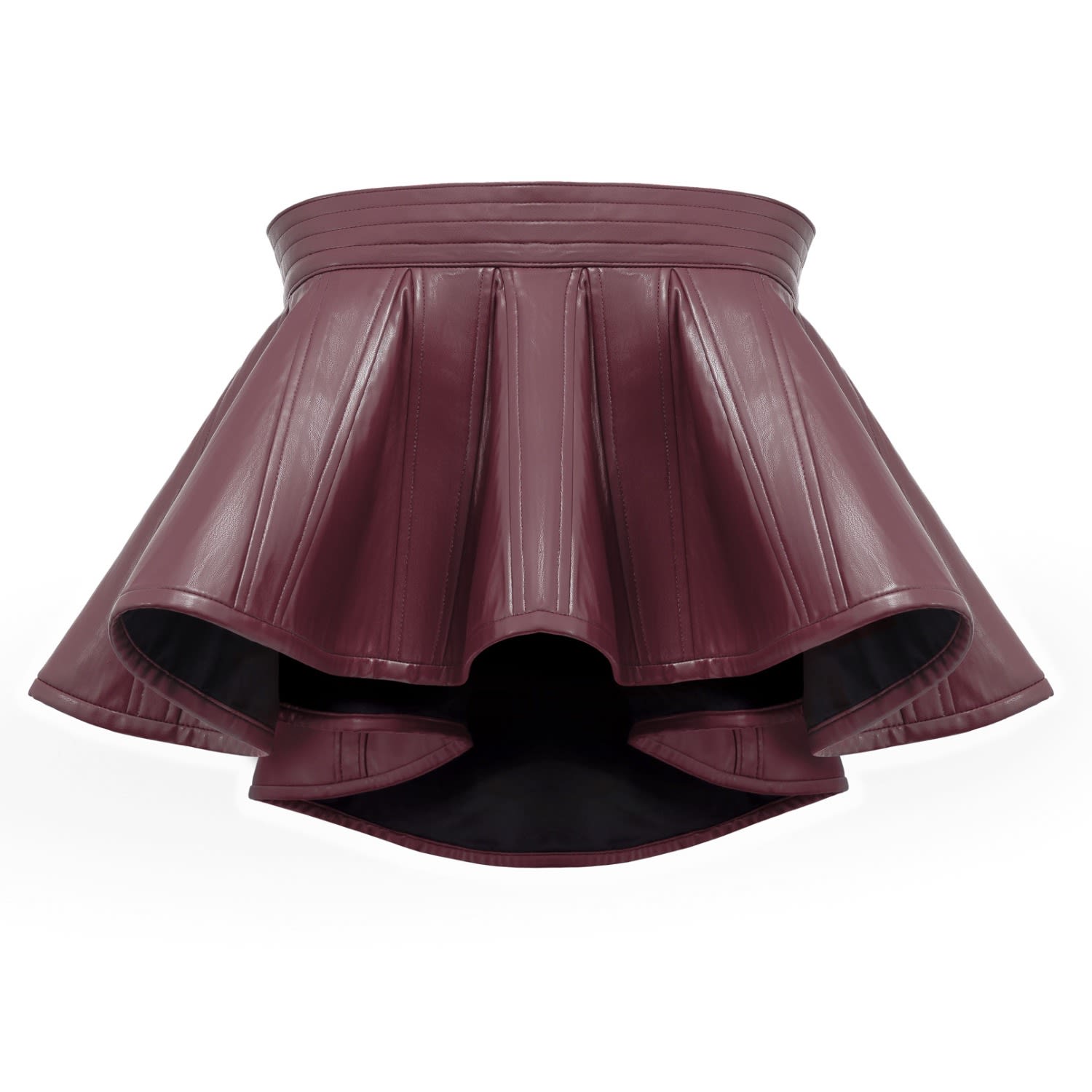 Kargede Women's Burgundy Designer Leather Crop Top - Structured In Brown