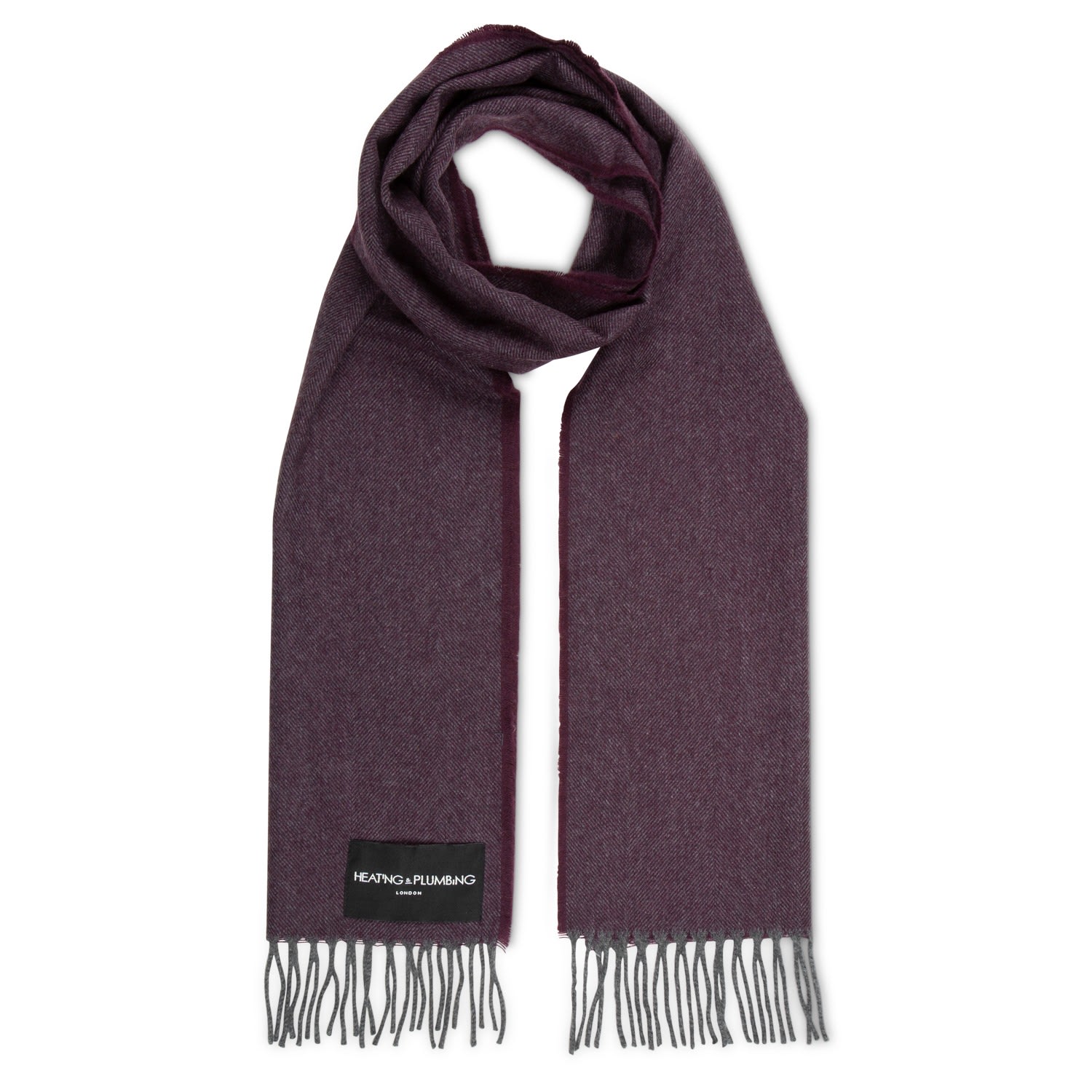 Heating & Plumbing London Men's Red The Eternal Edition - 100% Cashmere Scarf - Burgundy