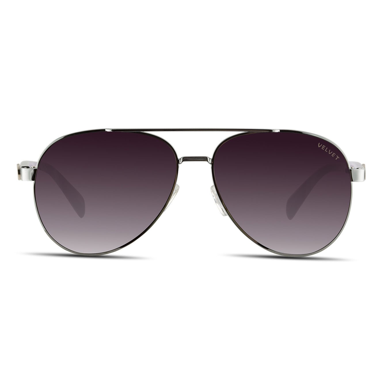Velvet Eyewear Women's Black / Silver  Aviator Sunglass Style - Bonnie- Silver