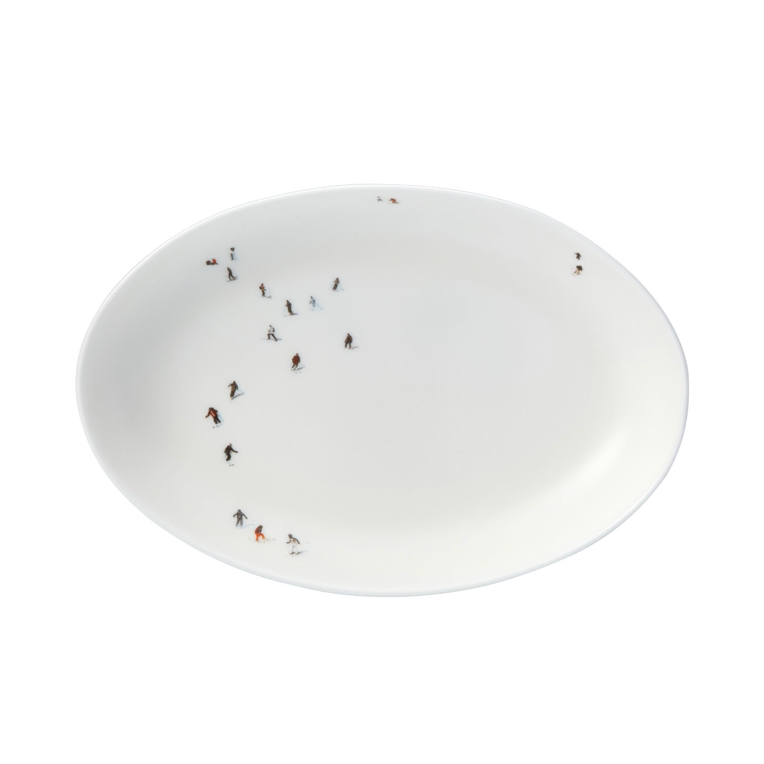 White Skier Pickle Dish Dede Johnston