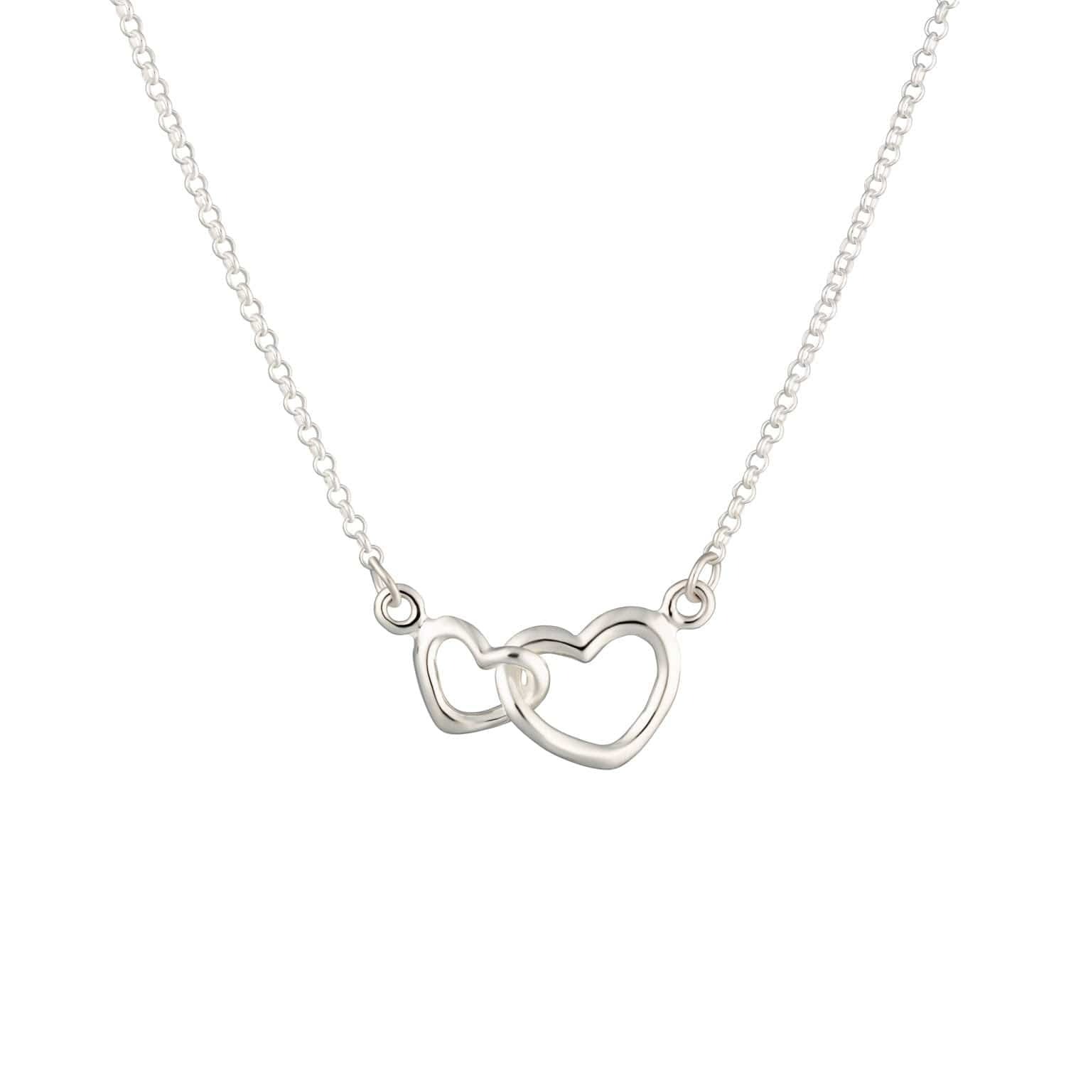 Women’s Sterling Silver Linked Hearts Necklace Lily Charmed