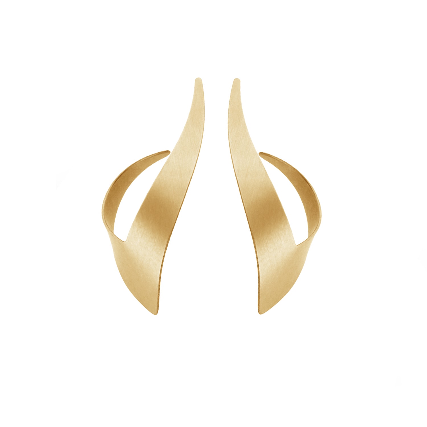 Hota Hota Jewellery Women's Attitude Earrings – Matte – Gold-plated – Pair