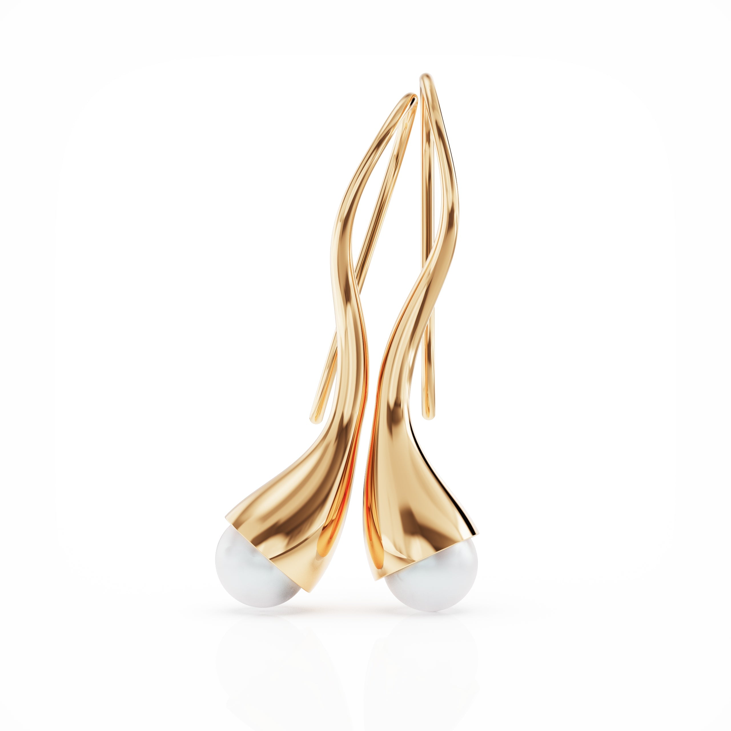 Linda Fiore Women's Bella Gold Vermeil Dangle Earrings With Large Freshwater Pearls In Gold