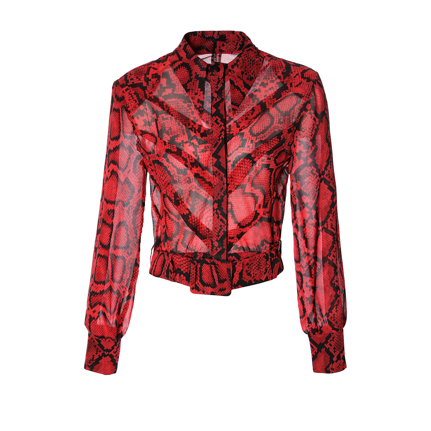 Aggi By Halewski Women's Red Harriet Chilli Pepper Blouse With Animal Pattern In Red
