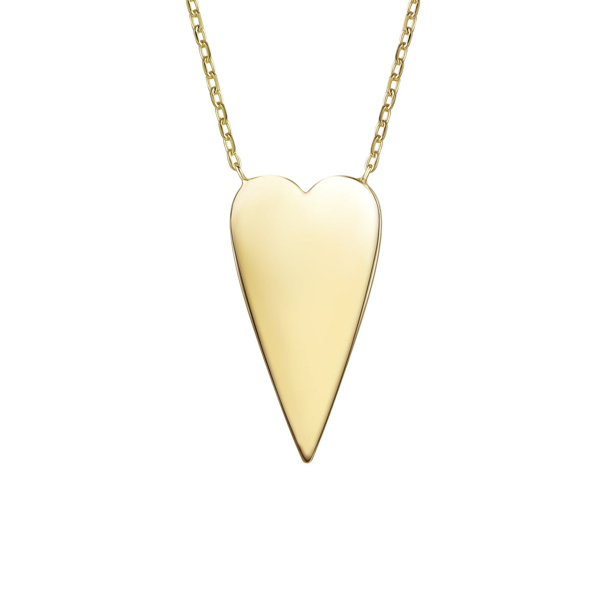 Genevive Jewelry Women's Rachel Glauber Gold Plated Elongated Modern Shiny Heart Layering Necklace In Gold