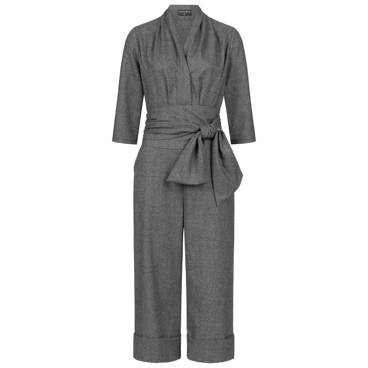 Women’s Grey Belted Culotte Jumpsuit XXL Marianna Déri