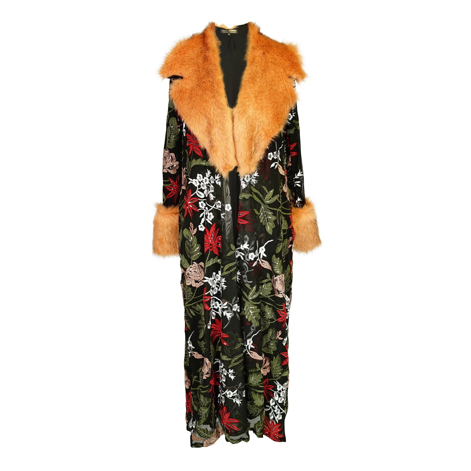 Jennafer Grace Women's Penny Natura Embroidered Faux Fur Jacket In Brown