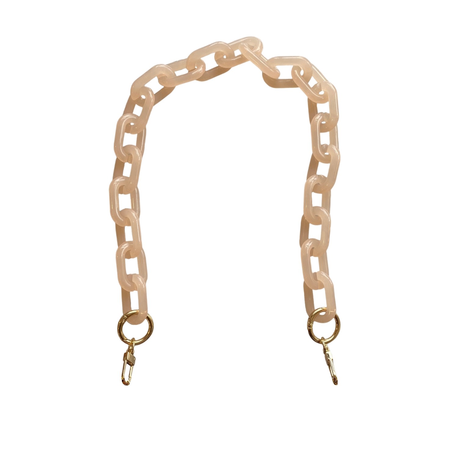 Closet Rehab Women's Chain Link Short Acrylic Purse Strap In Light Peach In Orange