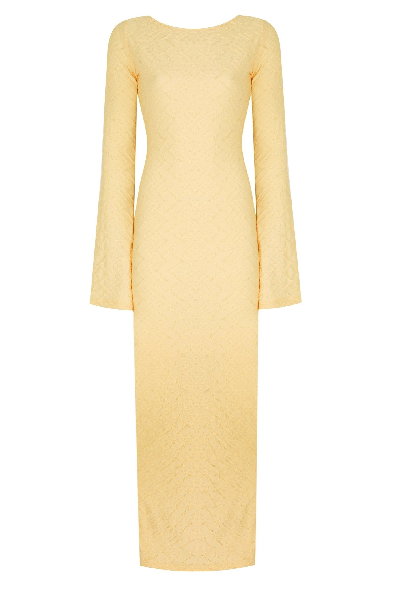 Women's Serene Backless Maxi Yellow Dress | Medium | No'design