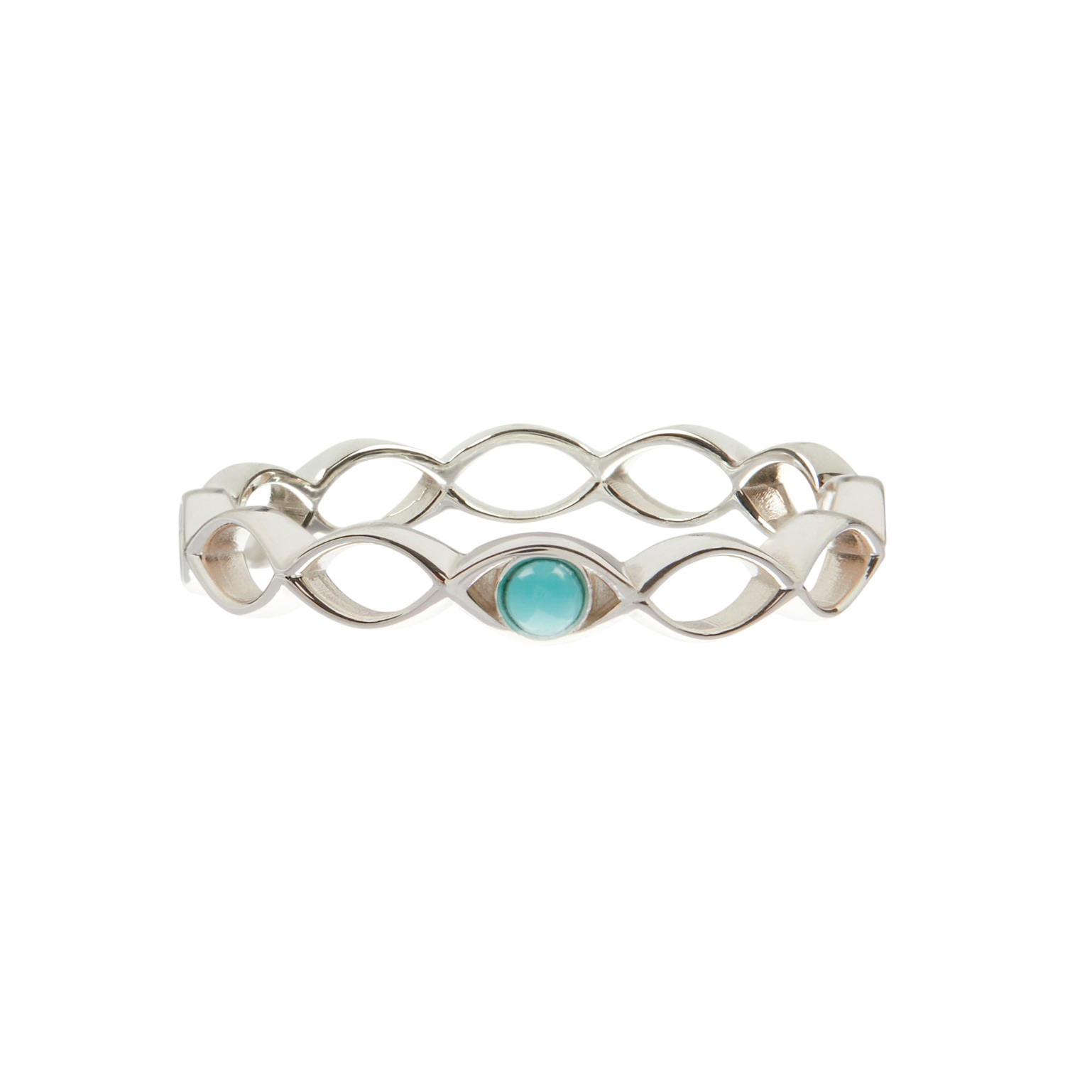 Women’s Evil Eye Turquoise Ring - Silver Soteria London