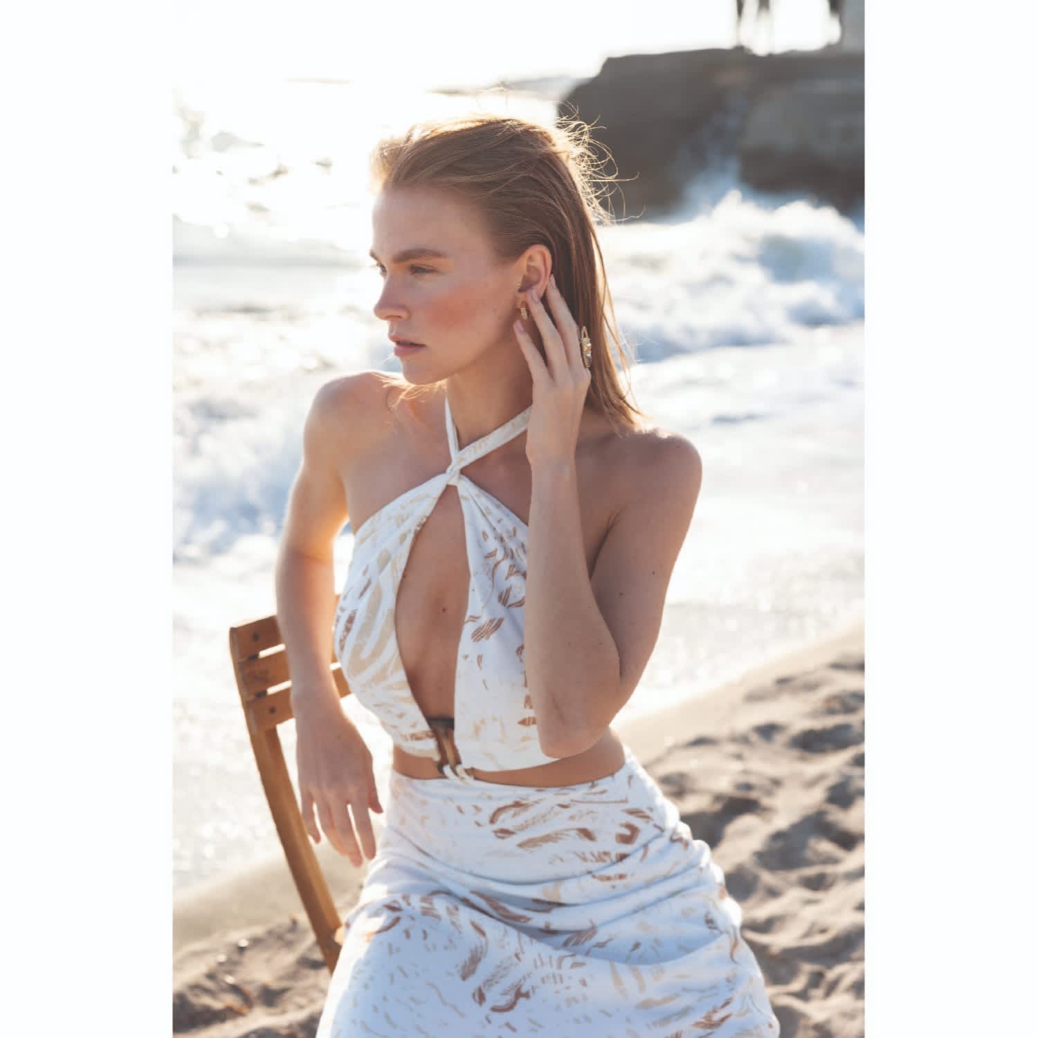 Cut-Out Detail, Linen Blend, Backless, Full Patterned, Maxi Dress With  Tie-Neck | Women & Women | Wolf & Badger