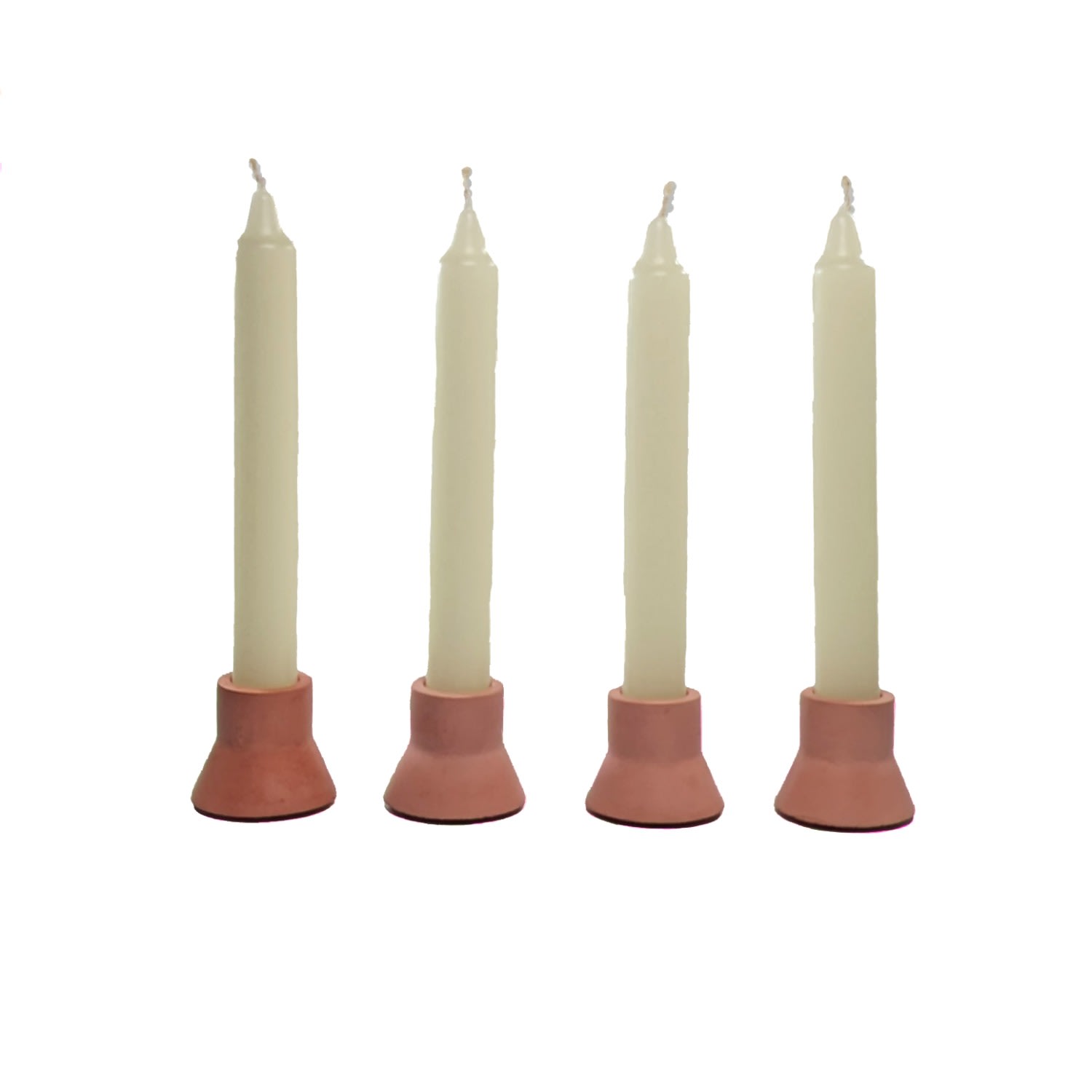 Pink / Purple Four Taper Candle Holders - Cinnamon Rose One Size Ruby Melo