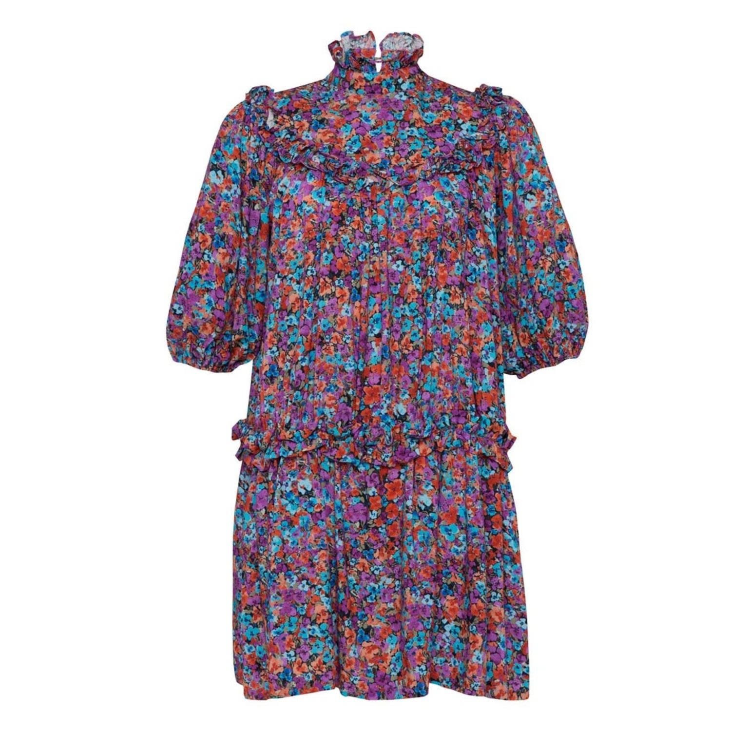 State Of Georgia Women's Red The Joni Dress Floral Explosion Raspberry In Red