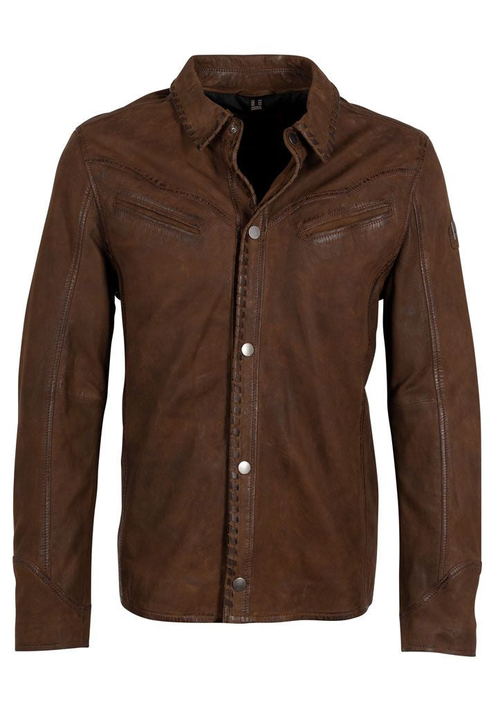 Mauritius Men's Woodly Cf Leather Jacket, Brown In Brown