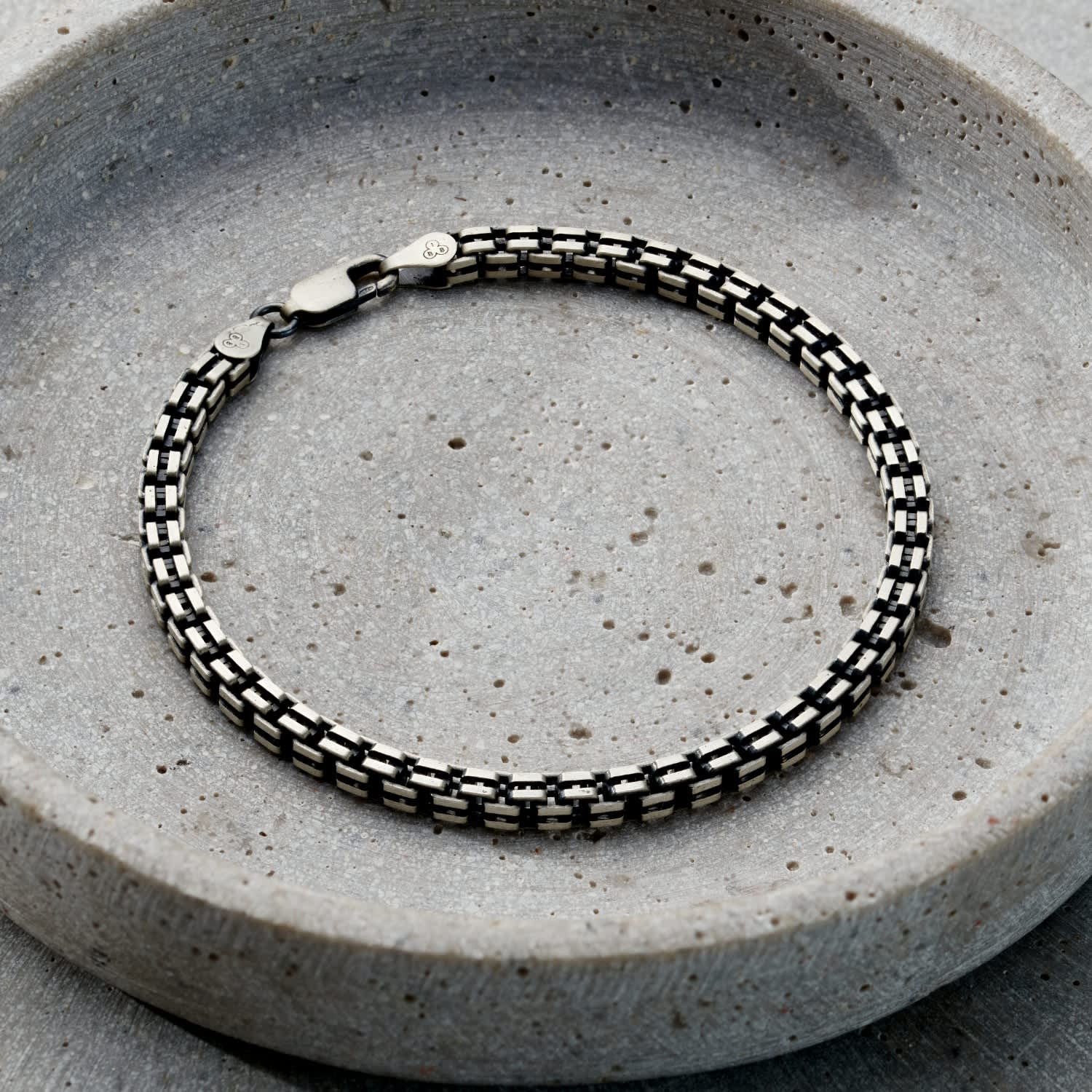 Box Chain Bracelet Sterling Silver