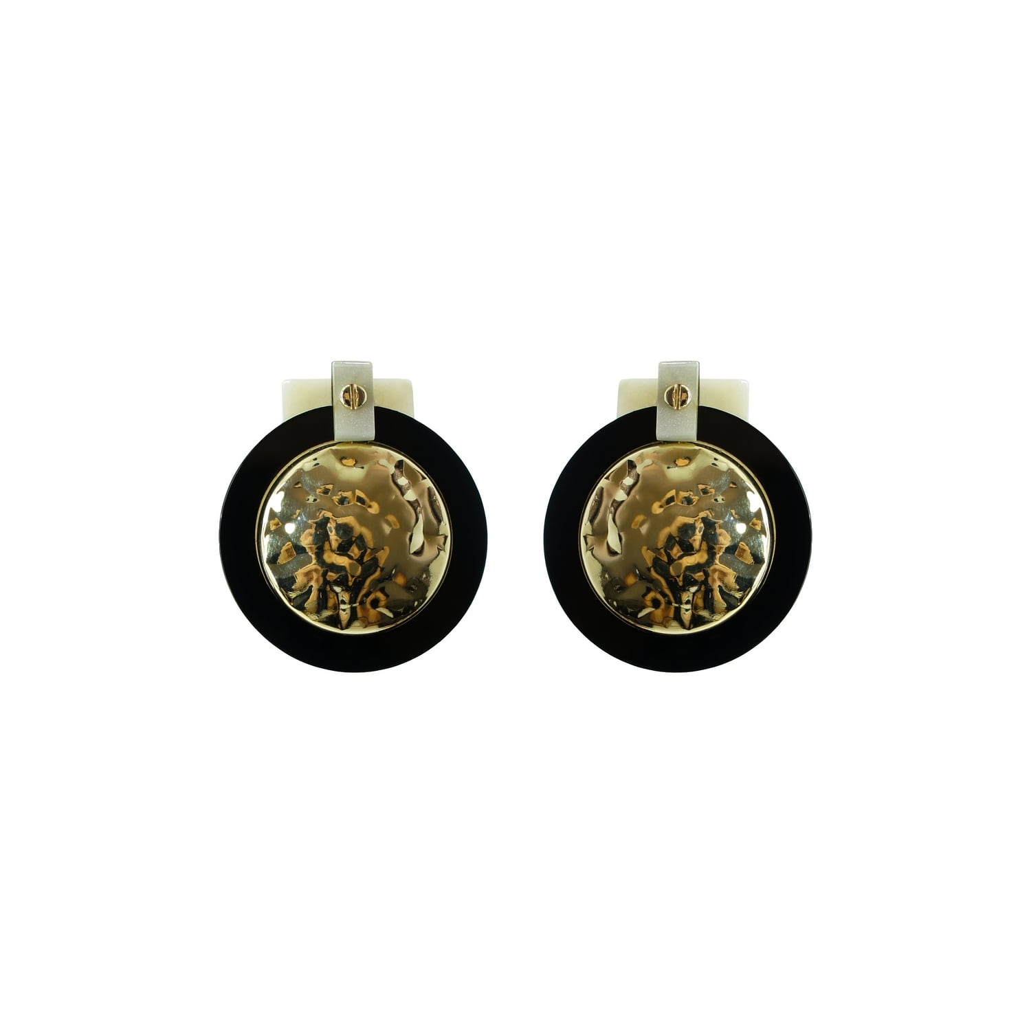 Gissa Bicalho Women's Black / Gold Handmade Acrylic Earring Dune