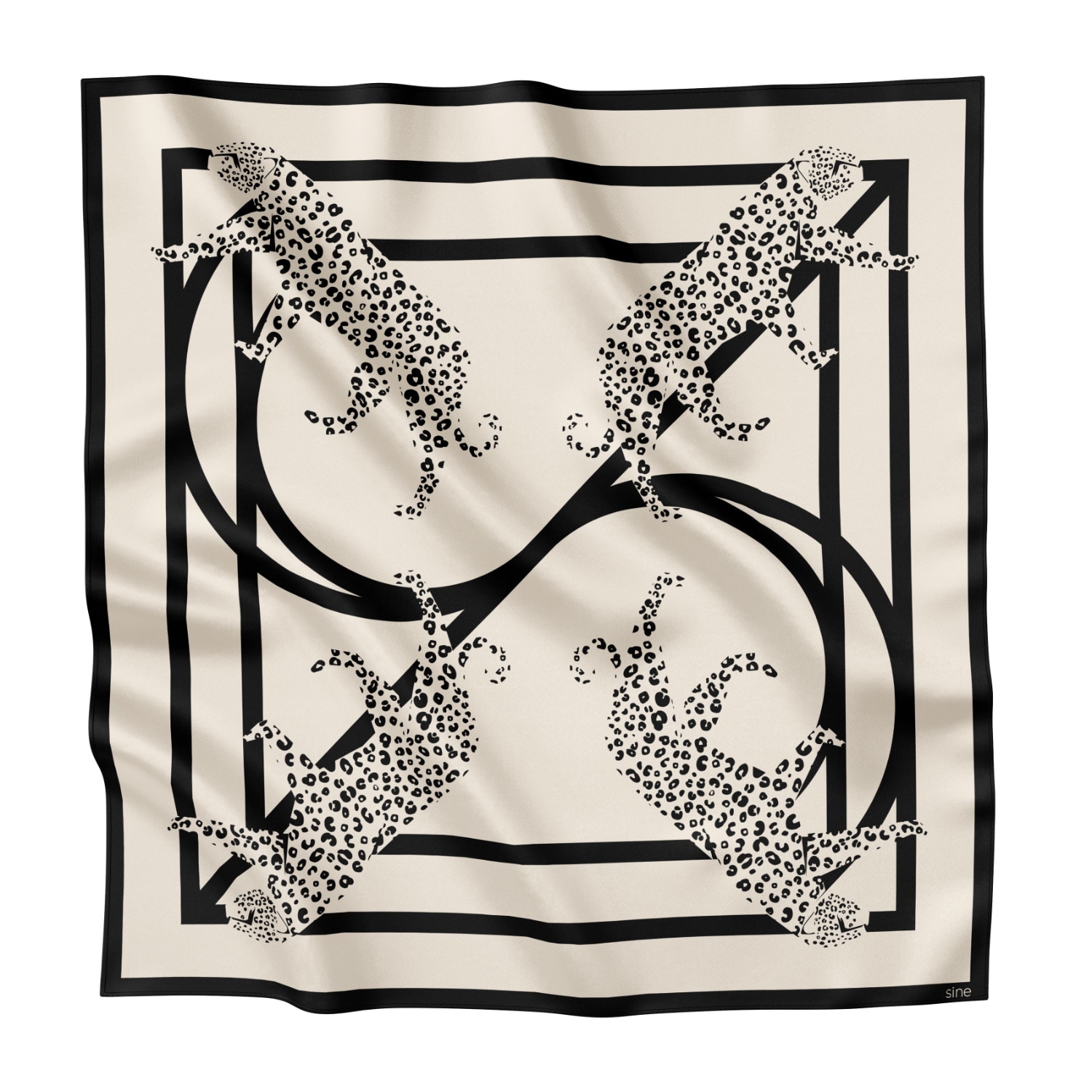 Women’s Neutrals Double Sided Large Silk Scarf Cream Leopards Sine Silk