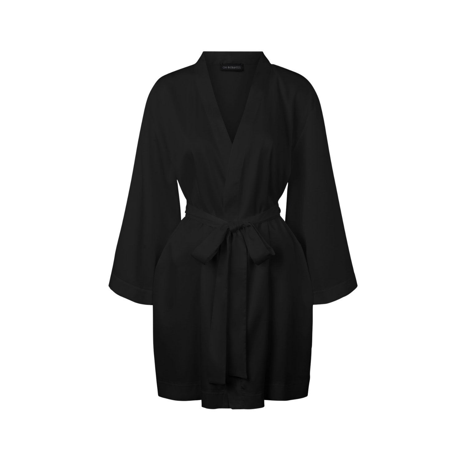 Women’s Black Sia Satin Kimono Extra Small Ow Collection