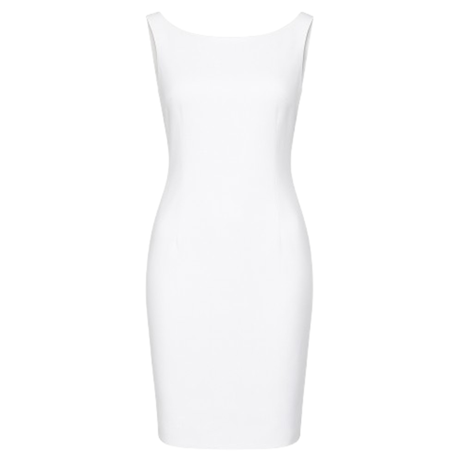 Conquista Women's Sleek White Cotton-blend Gabardine Sheath Dress With Lining In White