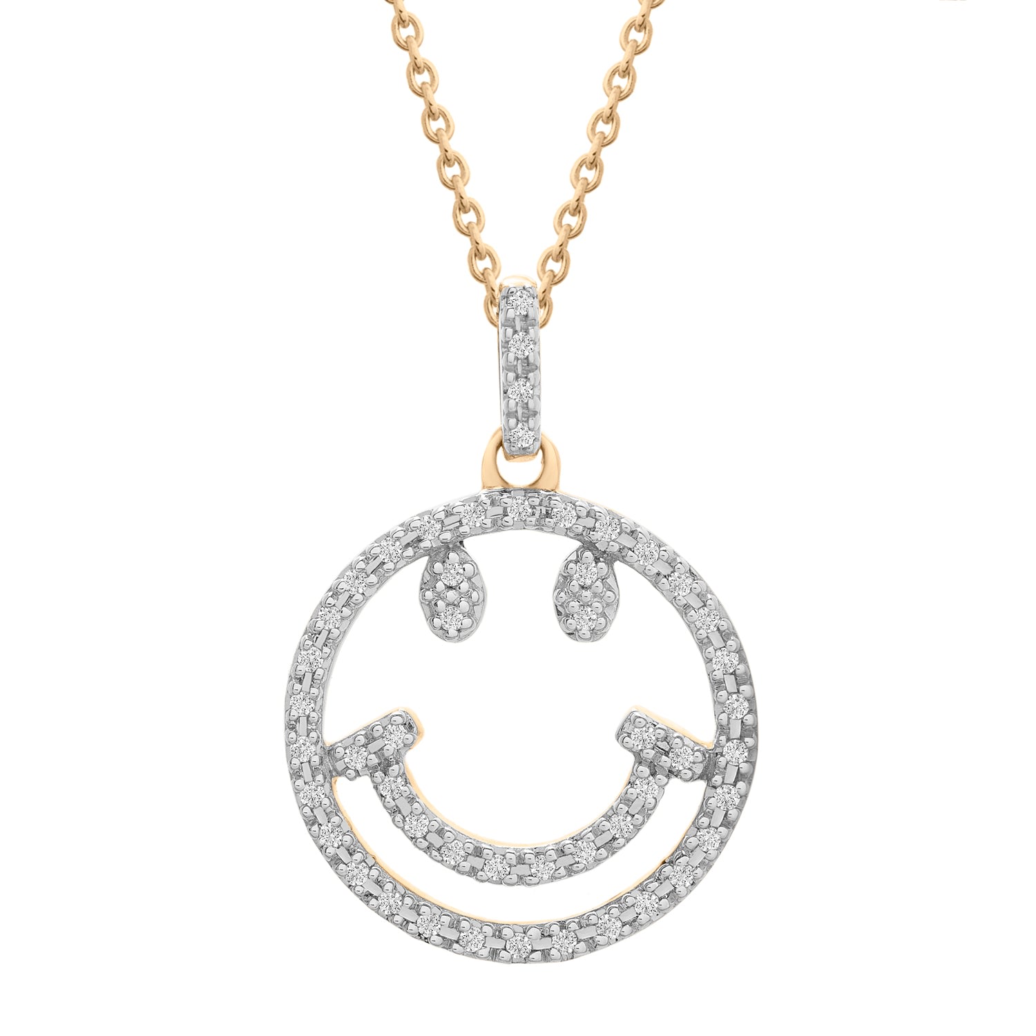 Women’s Gold Pio Smiley Diamond Pendant Miki & Jane