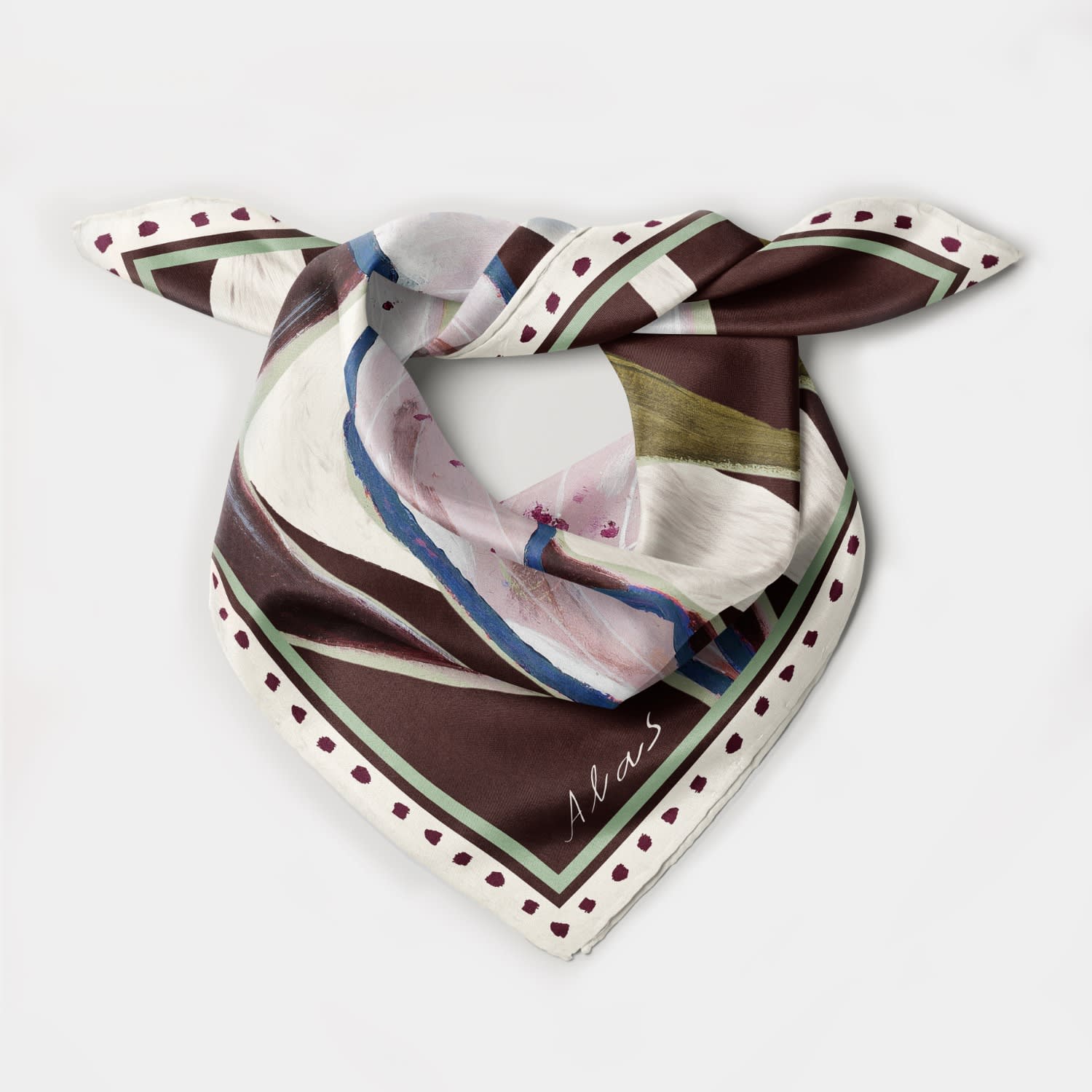 Women's Brown / Neutrals Silk Bandana The Botanist’s Gift | One Size | Alas
