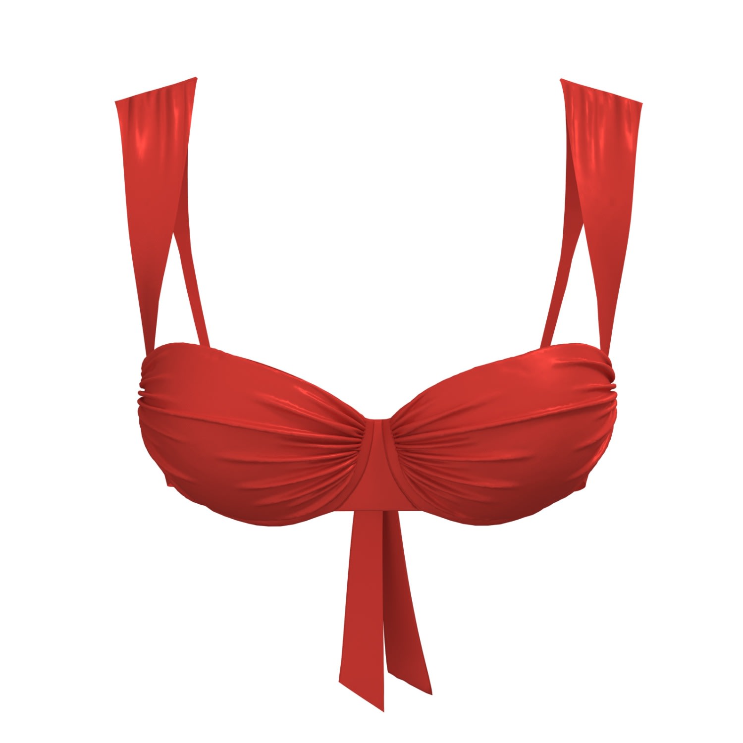 Blackbough Swim Women's Claire Ruched Underwire Top / Red Hot Gloss In Red