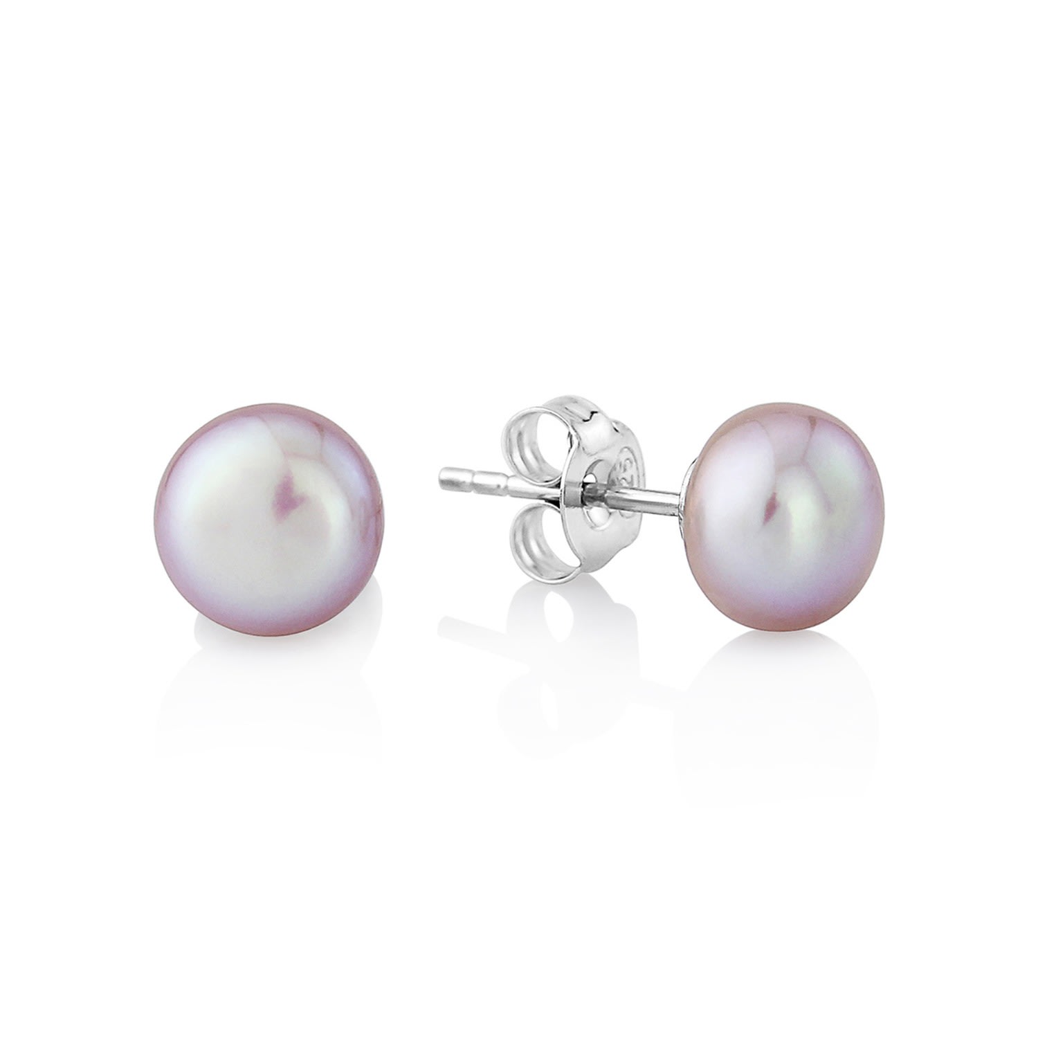 Auree Jewellery Women's Silver / Pink / Purple Seville Freshwater Pink Pearl Stud Earrings In White