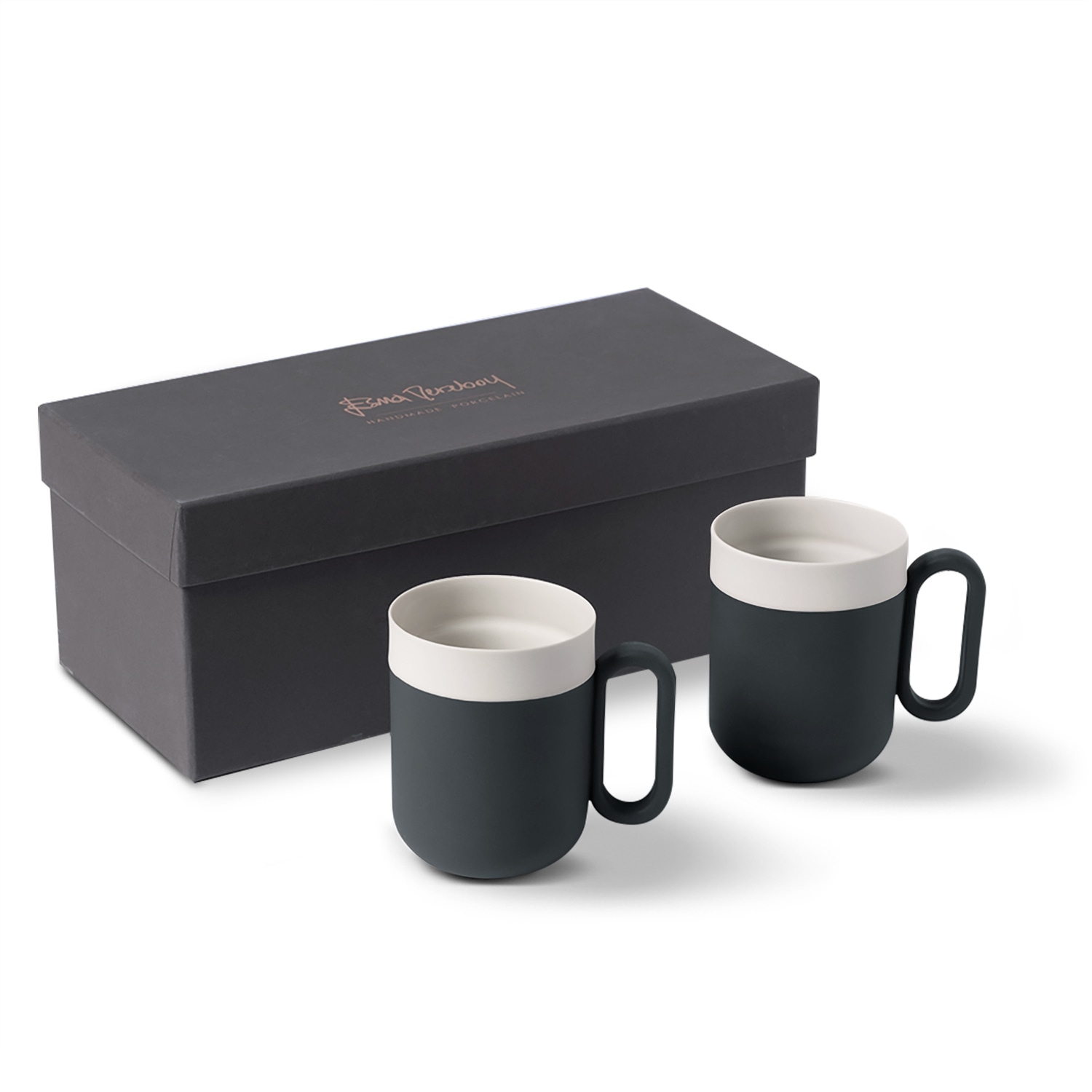 Esma Dereboy Black / White Capsule Mug Set Of Two Black Ivory Colour In Black