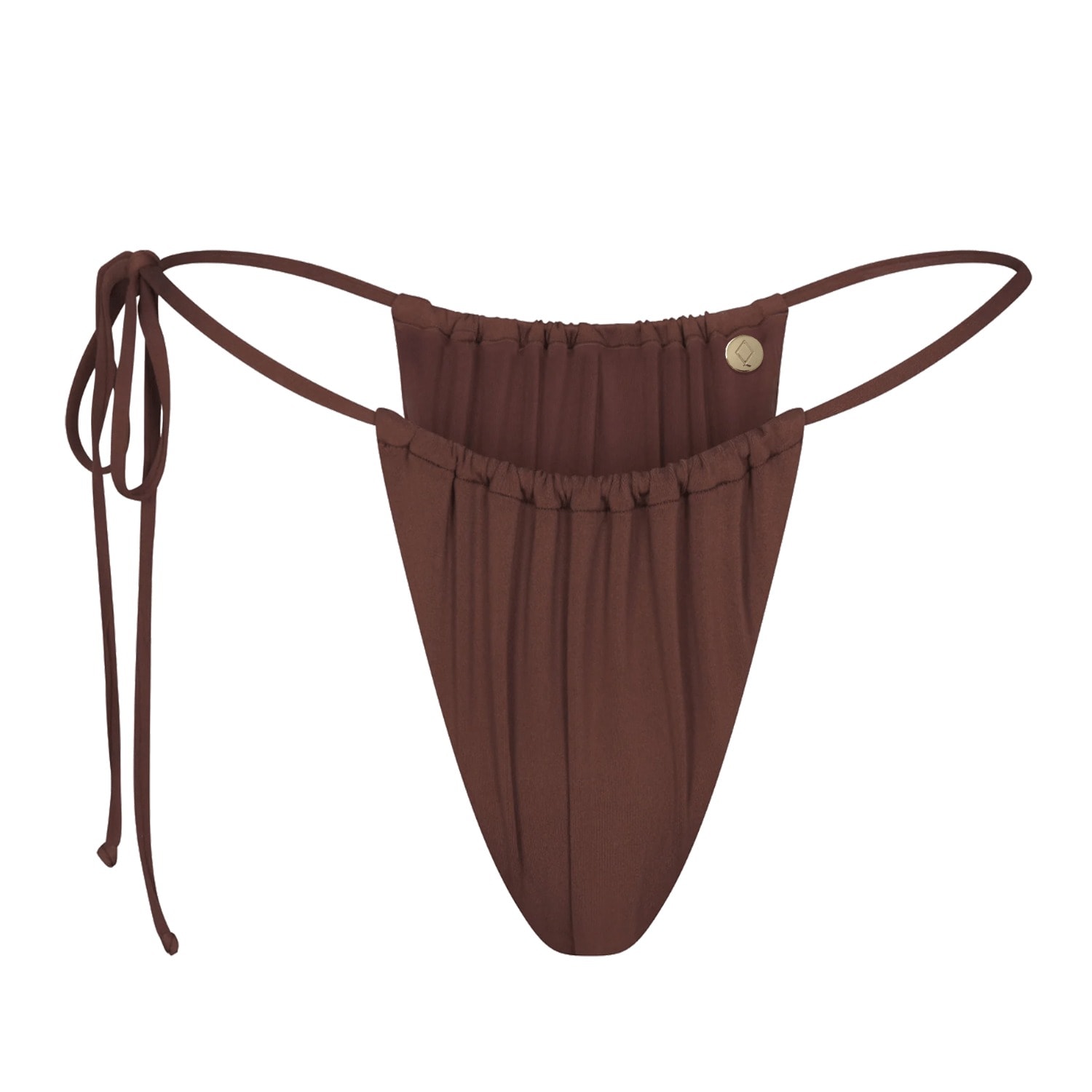 Marquise Swim Women's Brown Bikini Bottom Canvas String - Mocha In Brown