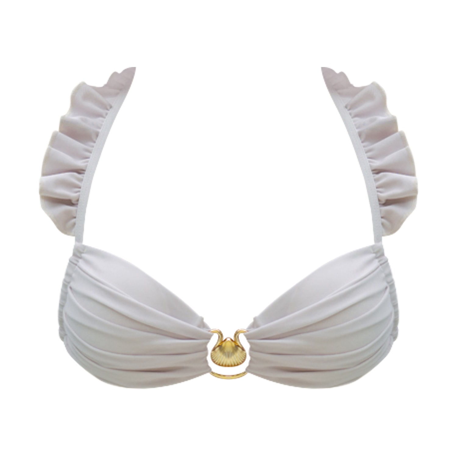 Ivy Swimwear Women's White Rosetta In Cream Bikini Top In White
