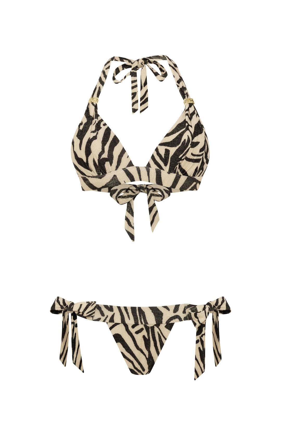 Leyla Maya Women's Black / Neutrals / Gold Annie & Natasha Bikini Set - Animal Print In Multi