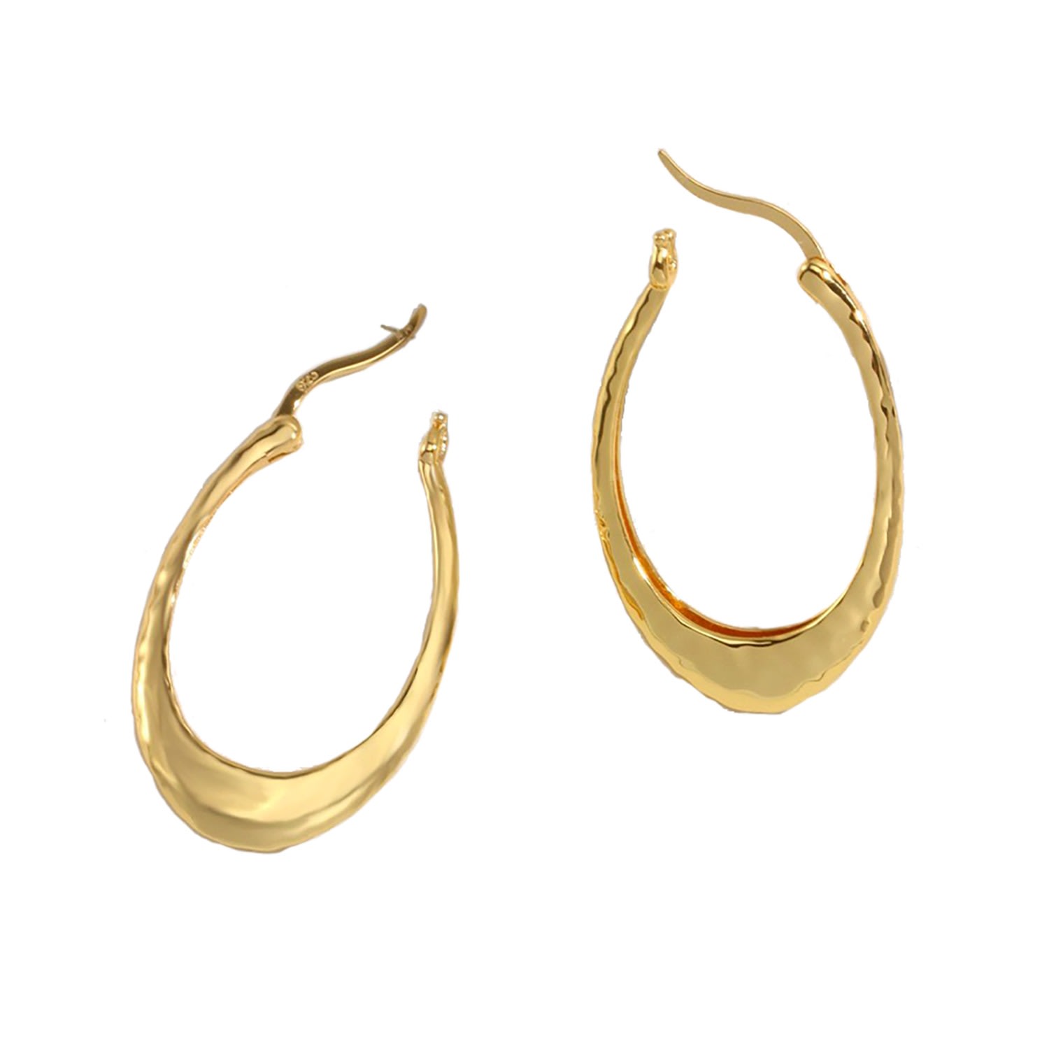 Women’s Gold Oval Hoop Earrings Ms. Donna